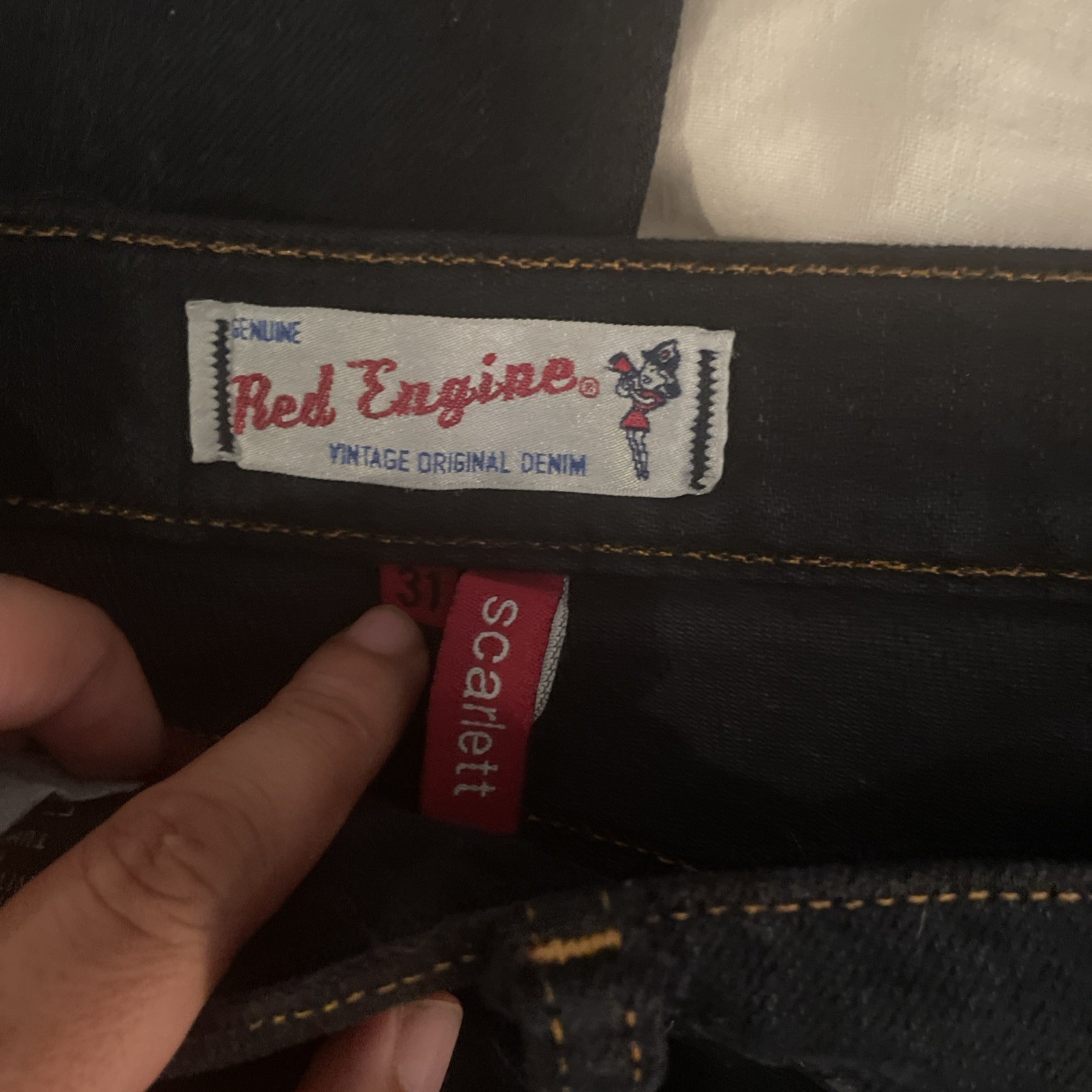 Woman’s Y2K Red Engine Vintage Original Dk Denim Boot Cut 31 Made in USA