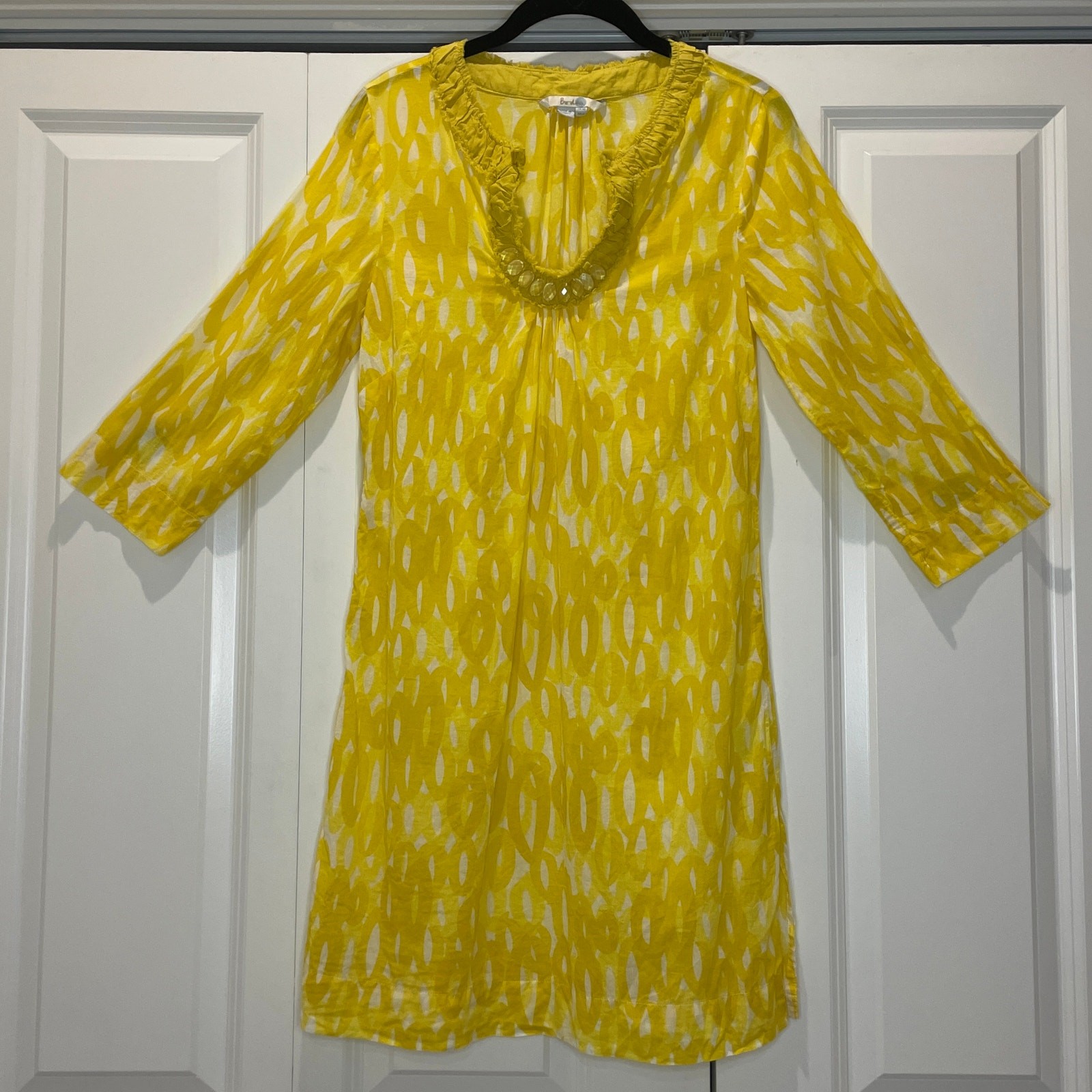 Boden Women’s Yellow Beach Cover Up/Dress-Long Sleeve US Size 6 Swim Resort Pool