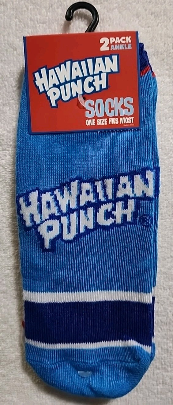 Hawaiian Punch Ankle Socks 2 Pairs One Size Fit Most Hawaiian Punch Socks
