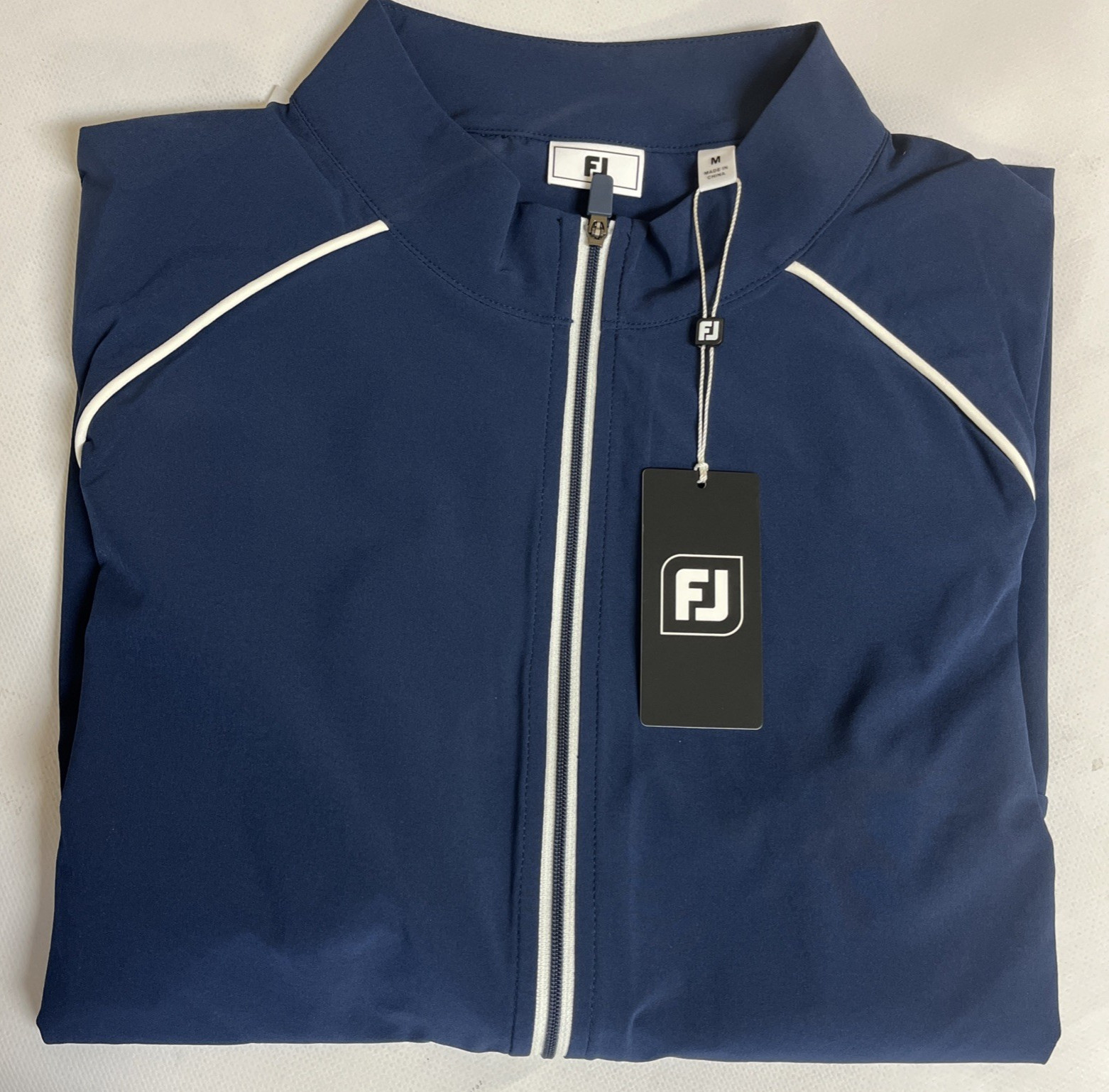 Footjoy Woven Full Zip Jacket Navy Women’s Medium NEW In Plastic