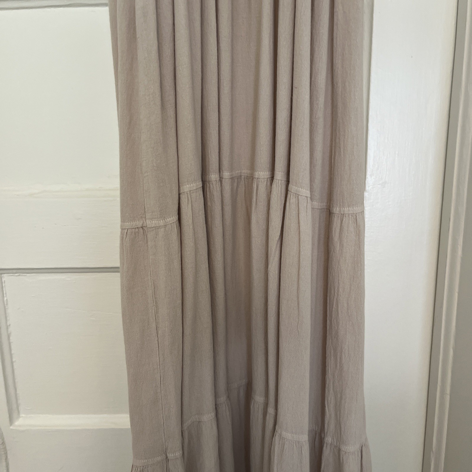 SEASPICE Resortwear Samantha Maxi Dress Baby Beige 100% Peruvian Cotton XL Boho