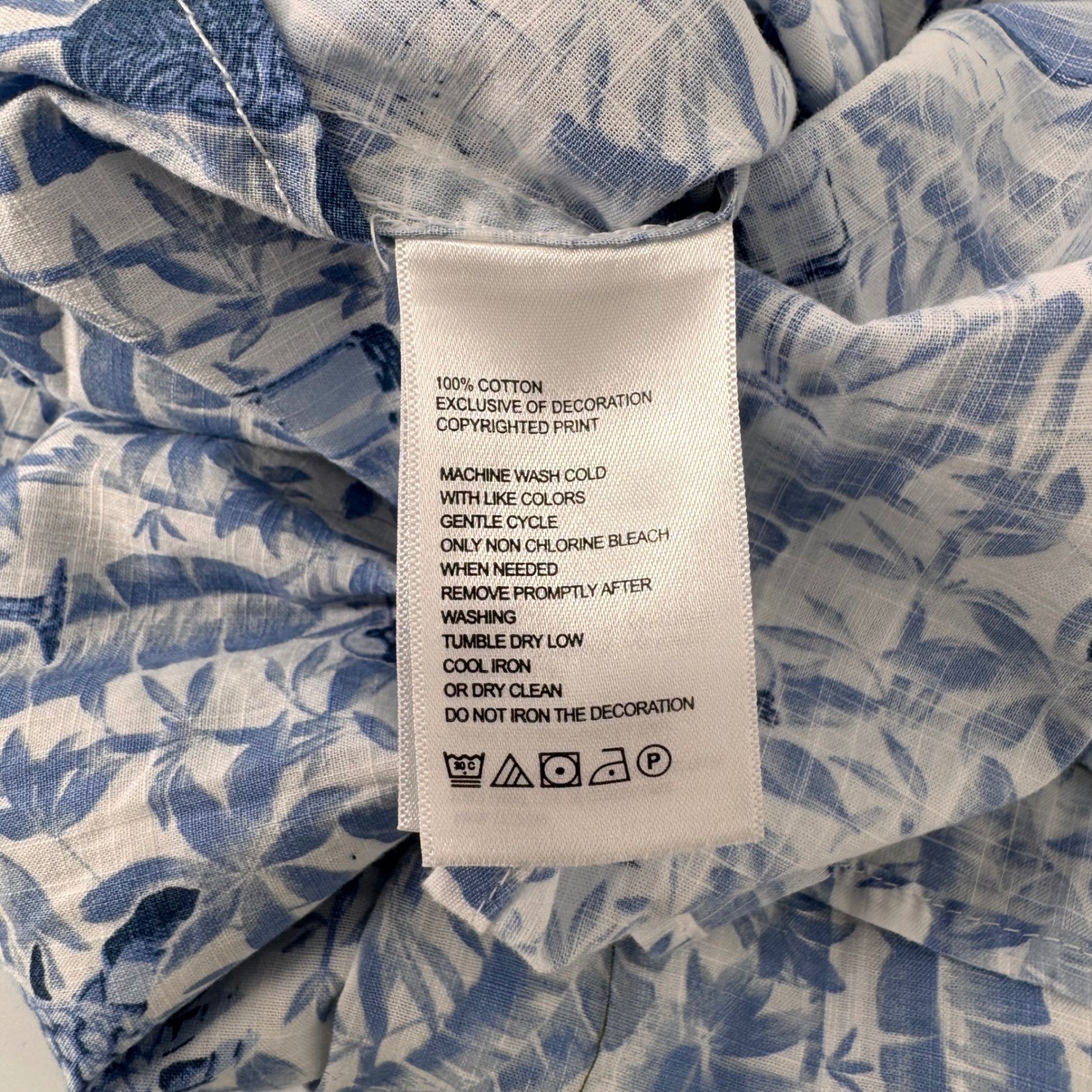 Tommy Bahama Button Down Shirt Mens XL Blue Tropical Cocktail Port Side Blue NEW