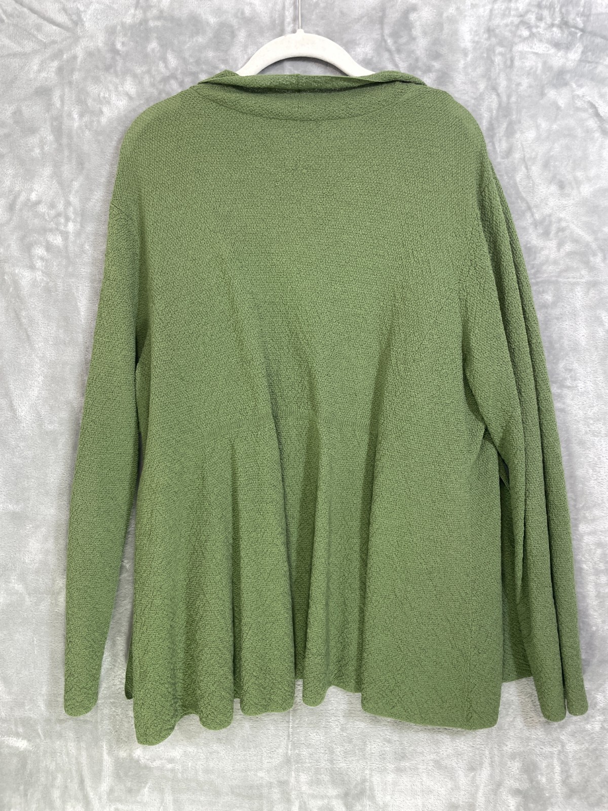 Eileen Fisher 100% Wool Open Front Cardigan + Tank Set Size XL Green Minimalist