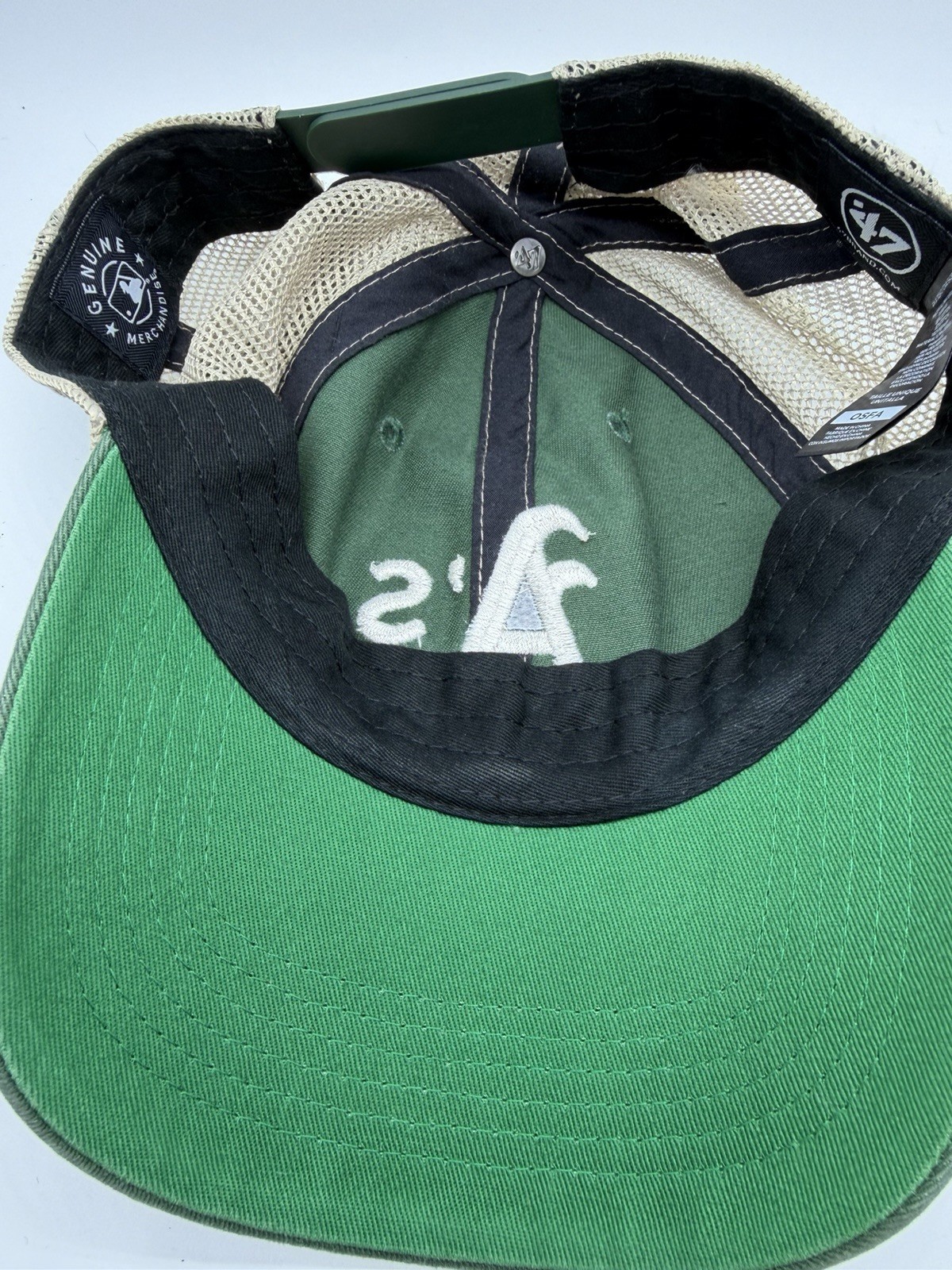 47 Brand Oakland Athletics A’s MLB Trucker Hat Green Mesh Snapback OSFA