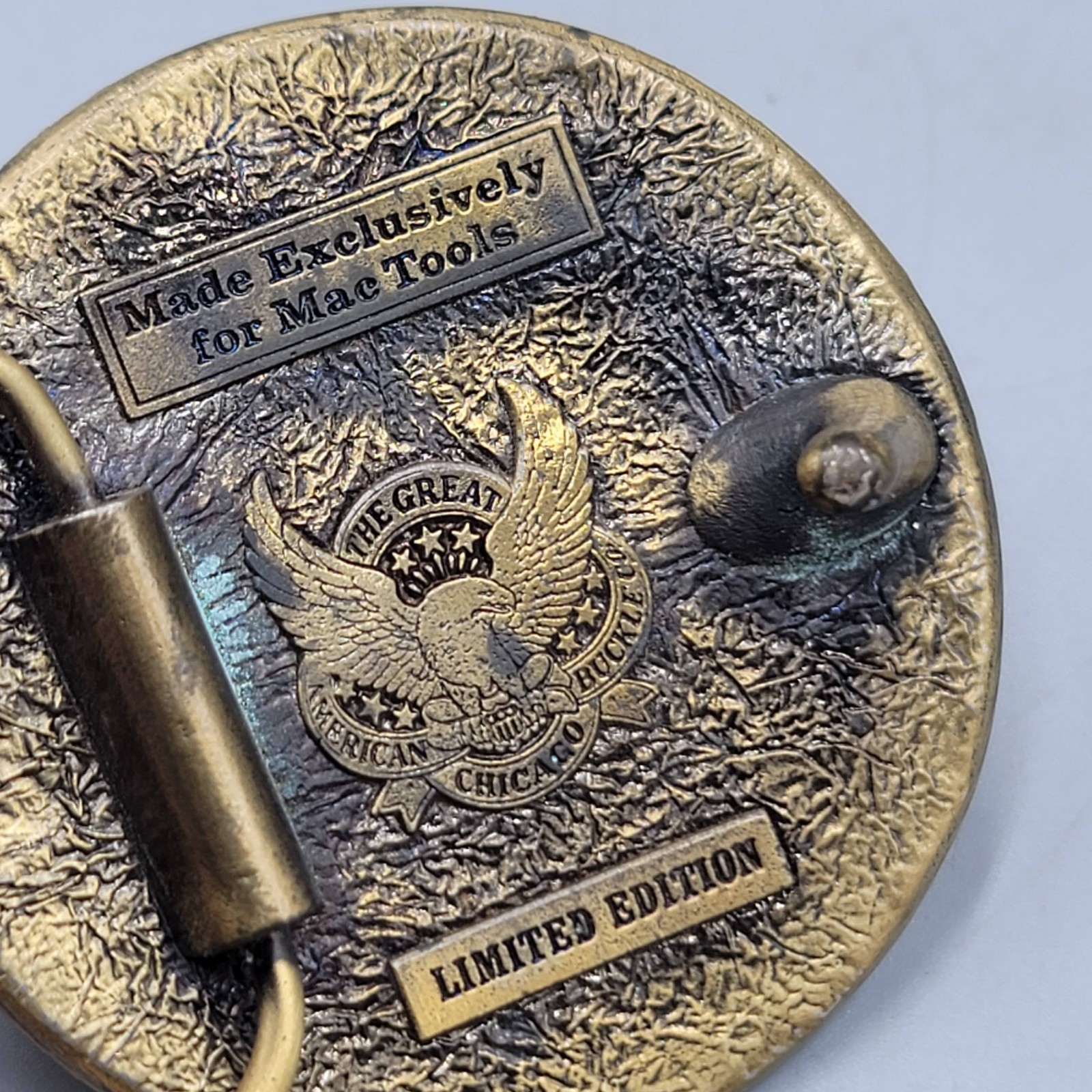 Vintage MAC Tools Belt Buckle Limited Edition Exclusive Round Brass 2.25 in