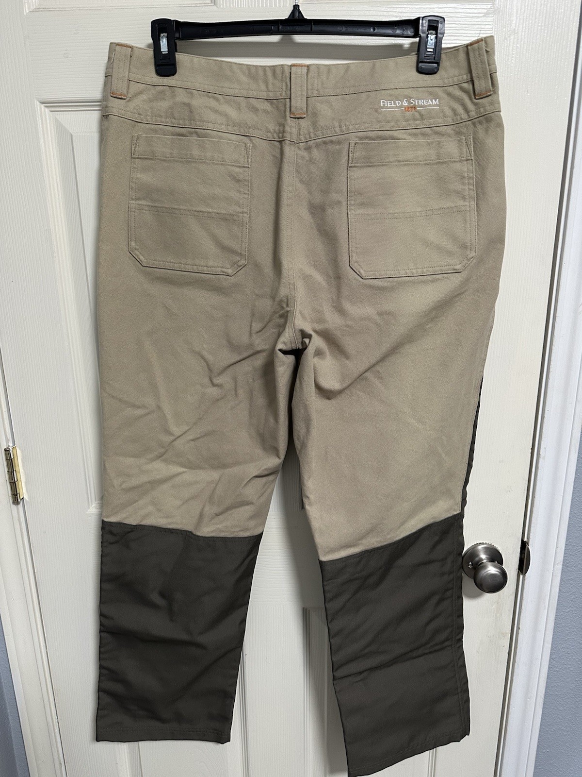Field & Stream Men’s Beige/Gray Colorblock Casual Pants Patch Pockets 38W