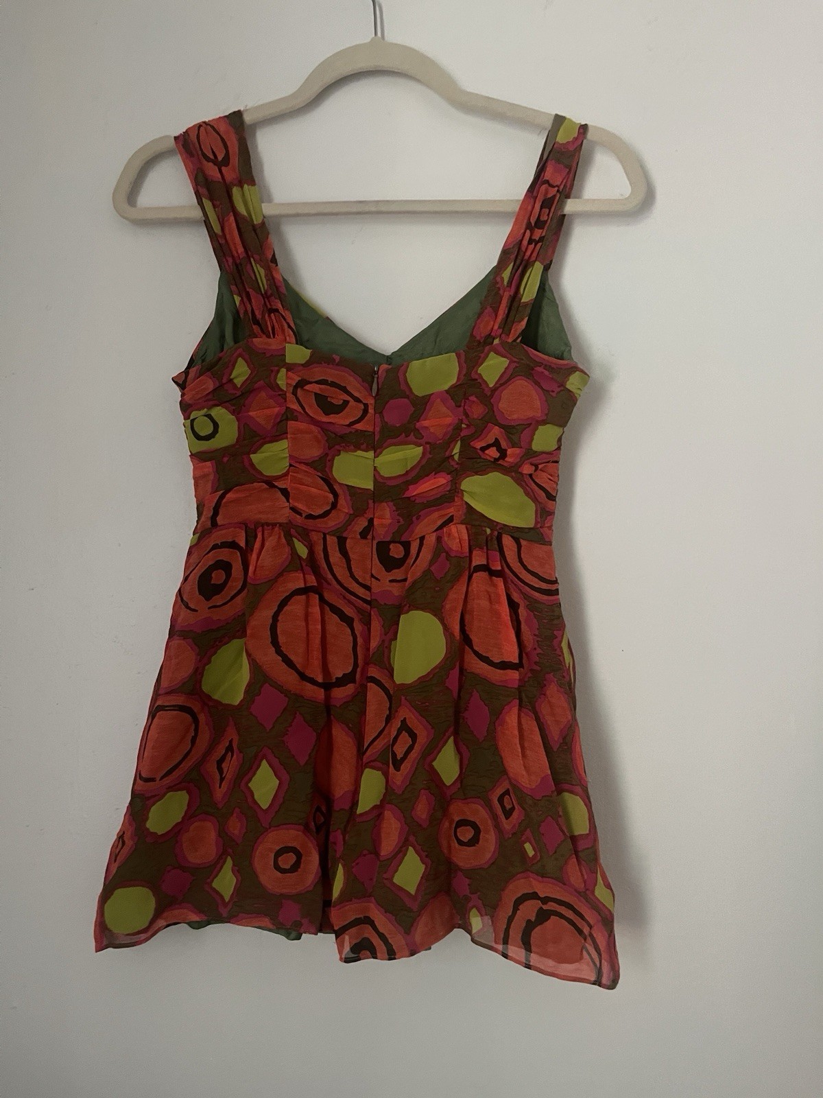 Y2K Nanette Lepore Vintage Geometric Silk Top Size 2