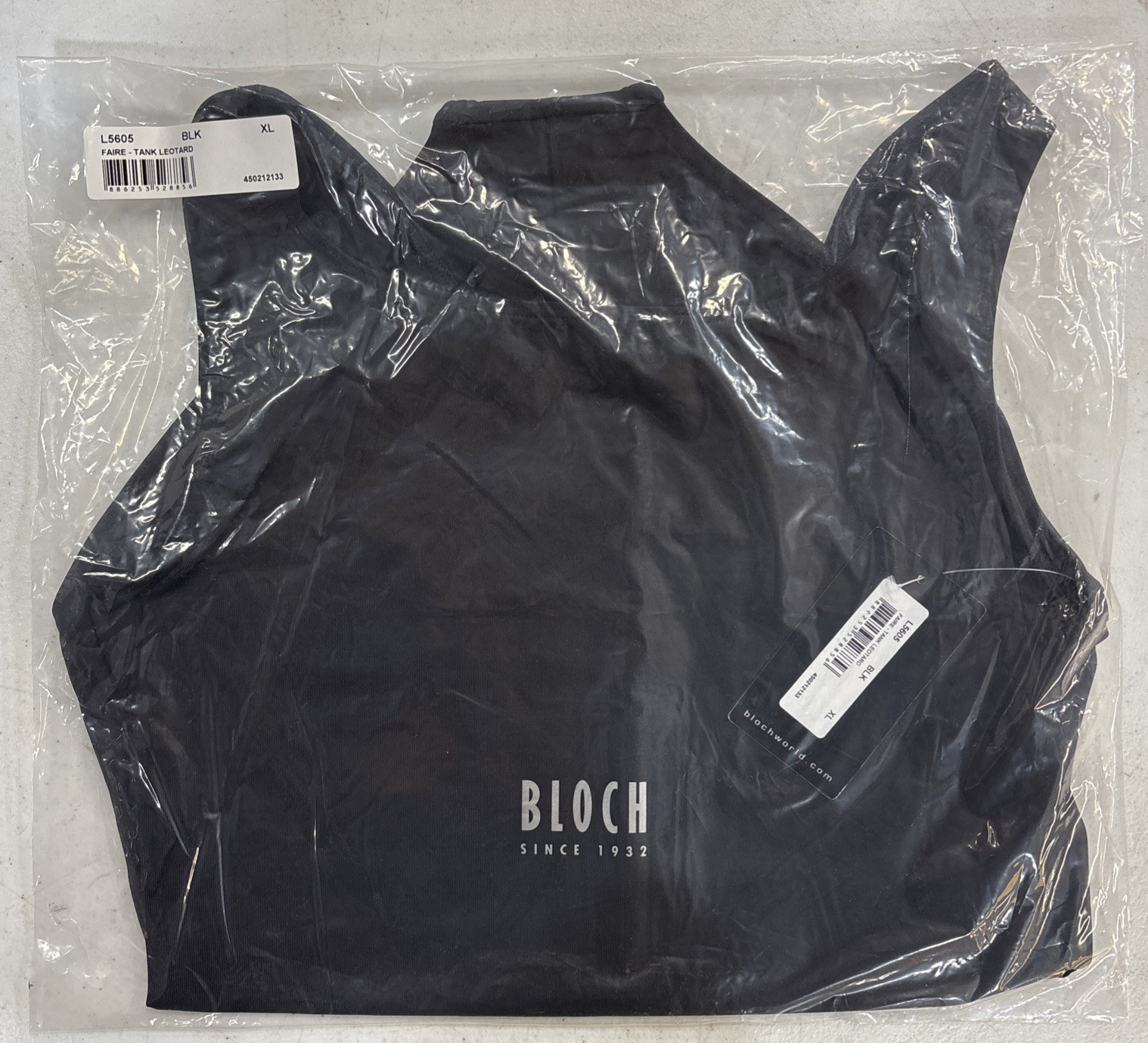BLOCH L5605 Dance Women’s Faire Microlux Tank Leotard Size XL In The Color Black