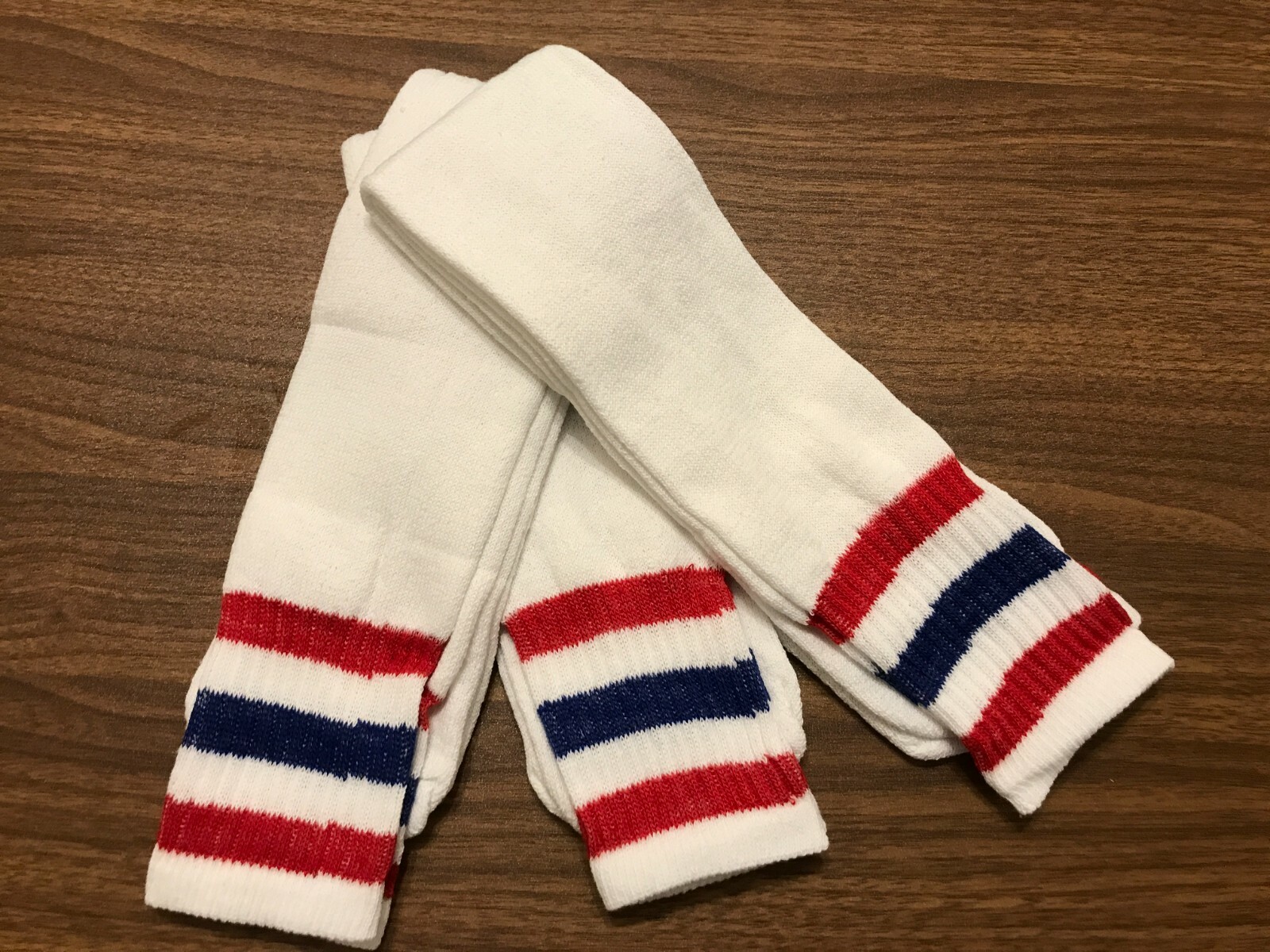 Yacht & Smith Cotton Tube Socks, Referee Style, Size 10-13 White W/Stripes