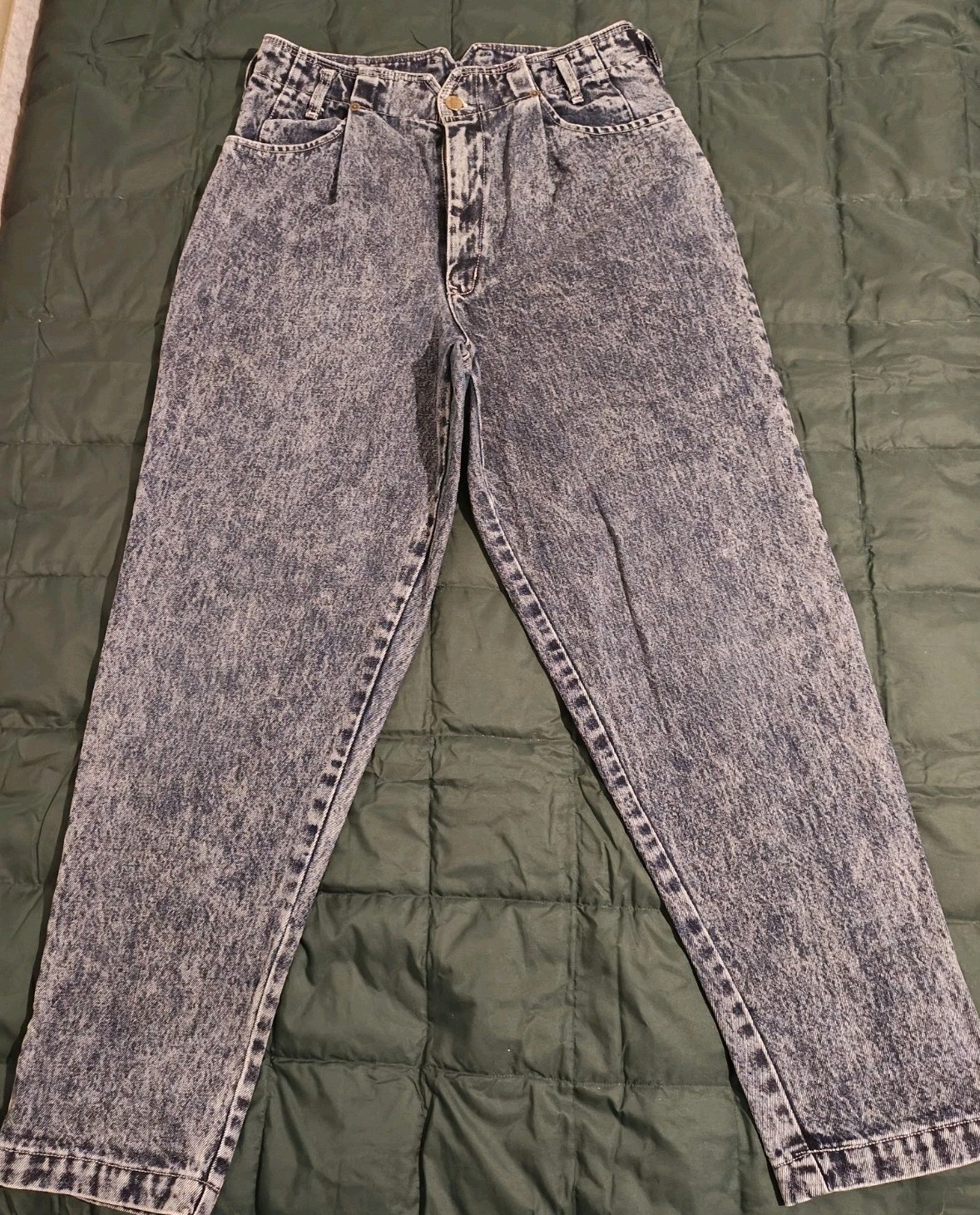 Vintage Cotler Acid Stone Washed Blue Relaxed Tapered High Waist