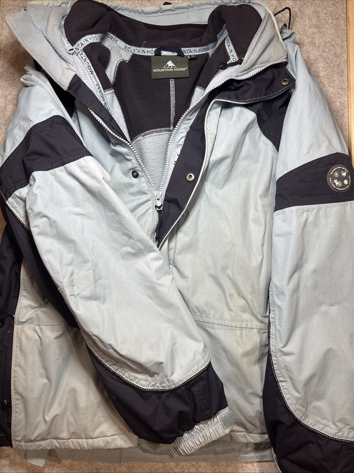 Mountain Horse Jacket Women’s M Blue Navy Weather Protective Equestrian SEE PICS