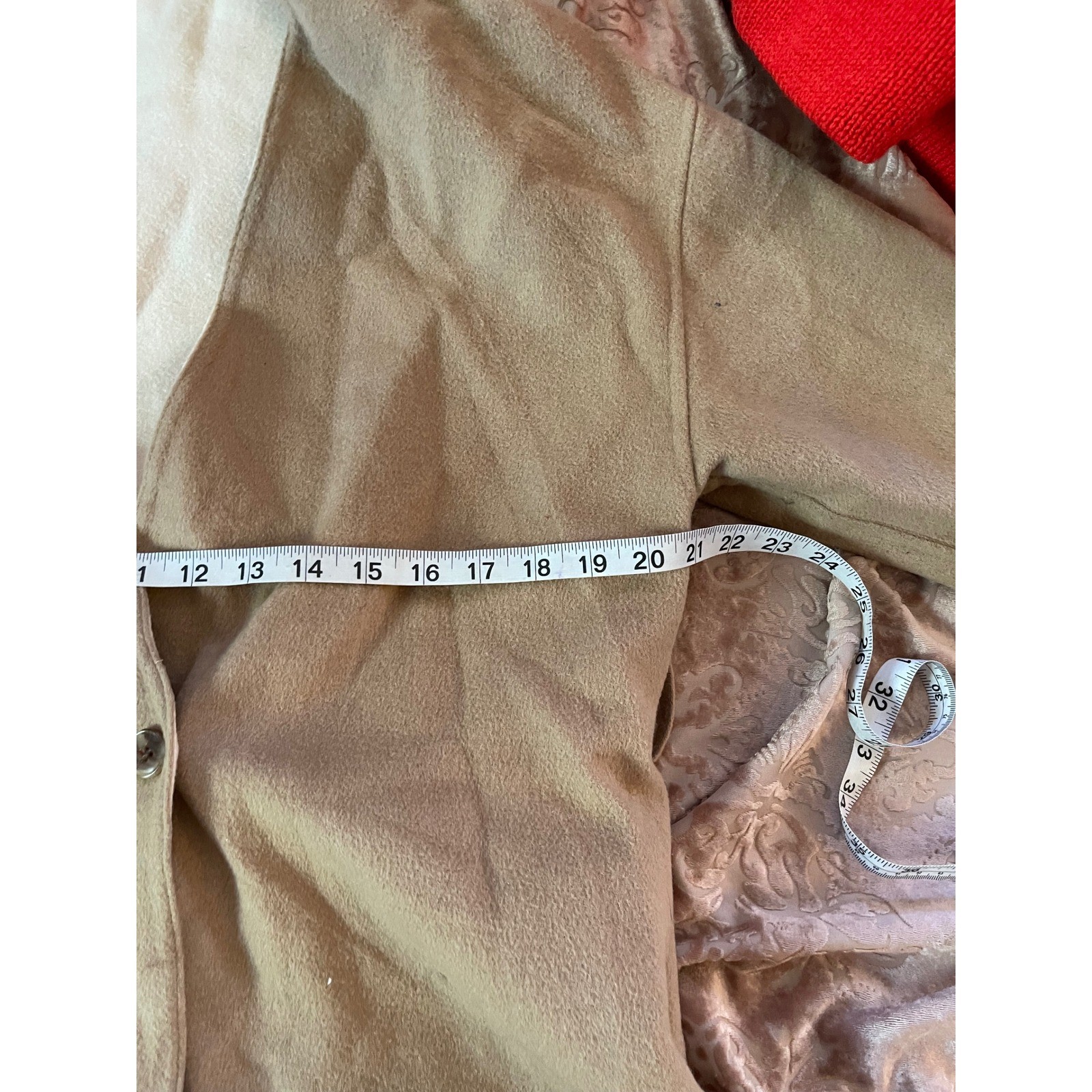 Uniqlo Women Beige Wool blend Belted Collarless Coat Size 6