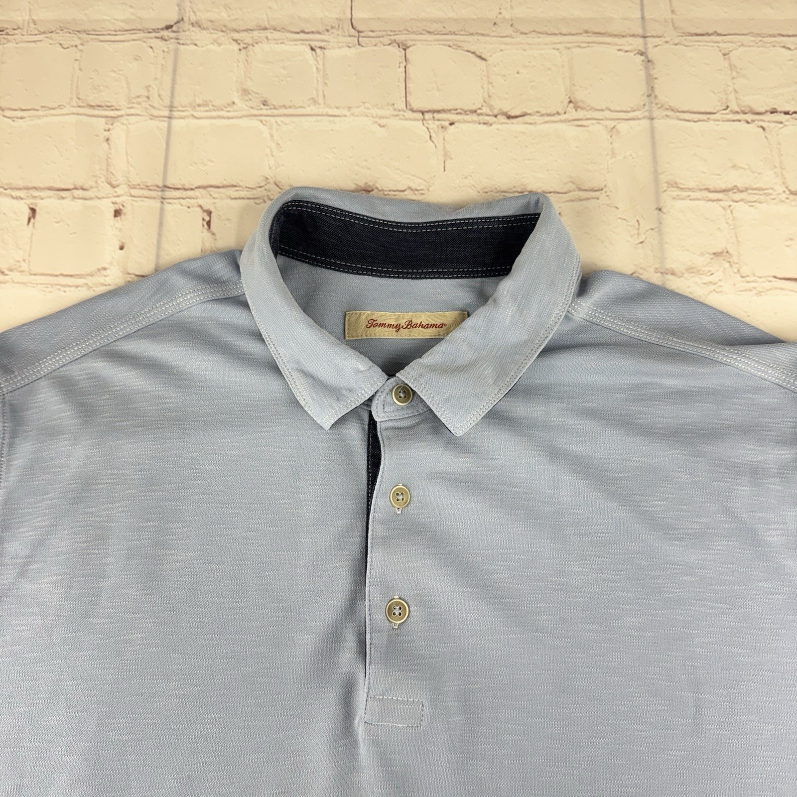 Tommy Bahama Light Blue Modal/Poly Blend Golf Performance Polo Size Men’s XL