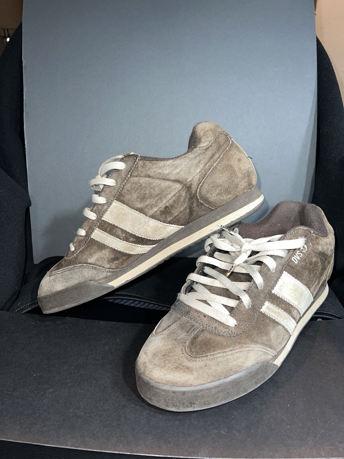 Extremely Rare Colorway Og DVS Milan Brown Suede Skate Shoes Sz 11