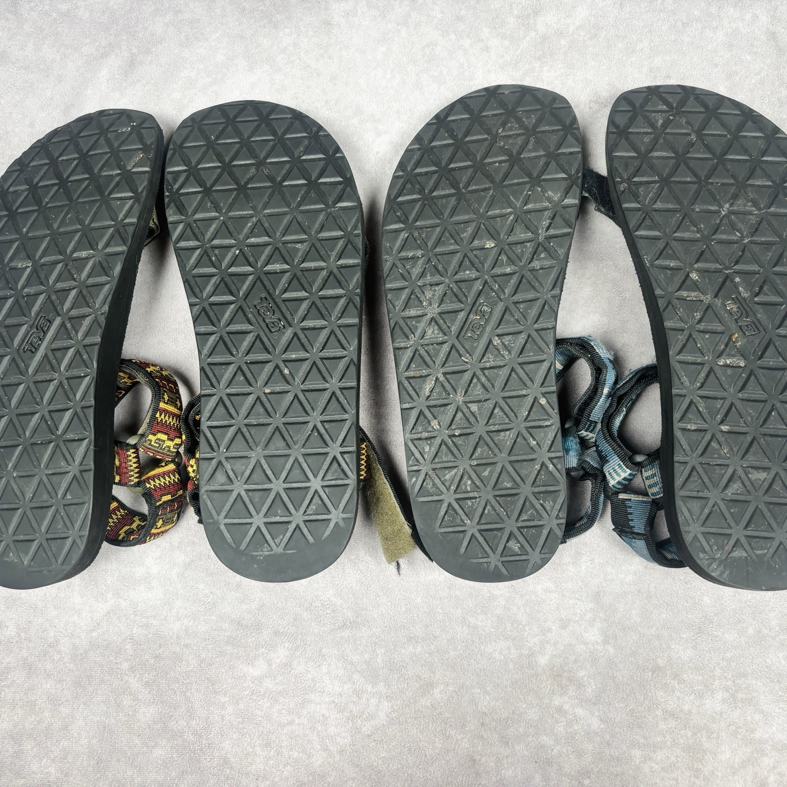 Lot of 2 Teva Men’s Original Universal Blue Red Green Hiking Sandals Sz 13