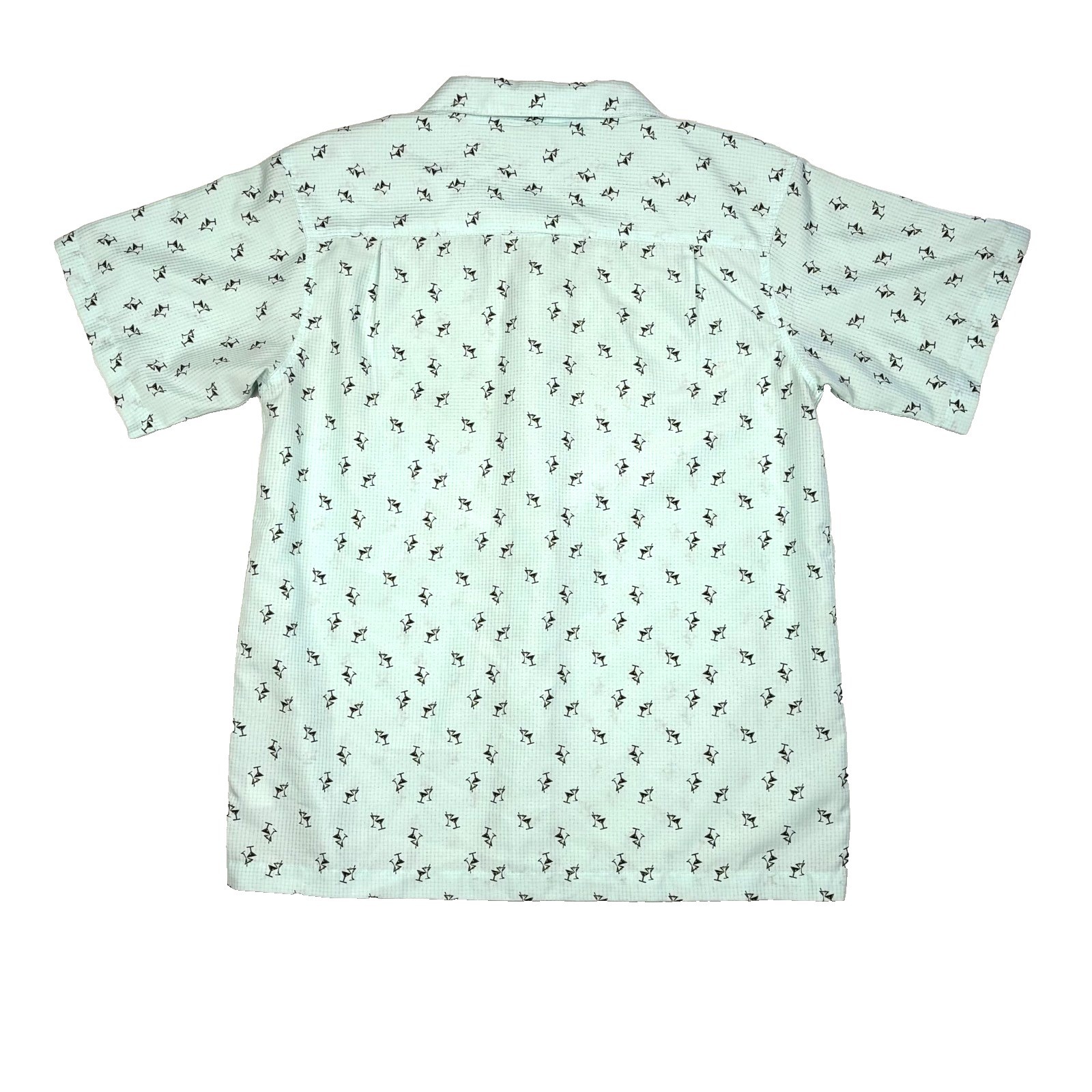 Haggar Martini Print Button Up Short Sleeve Shirt Men’s Size Large