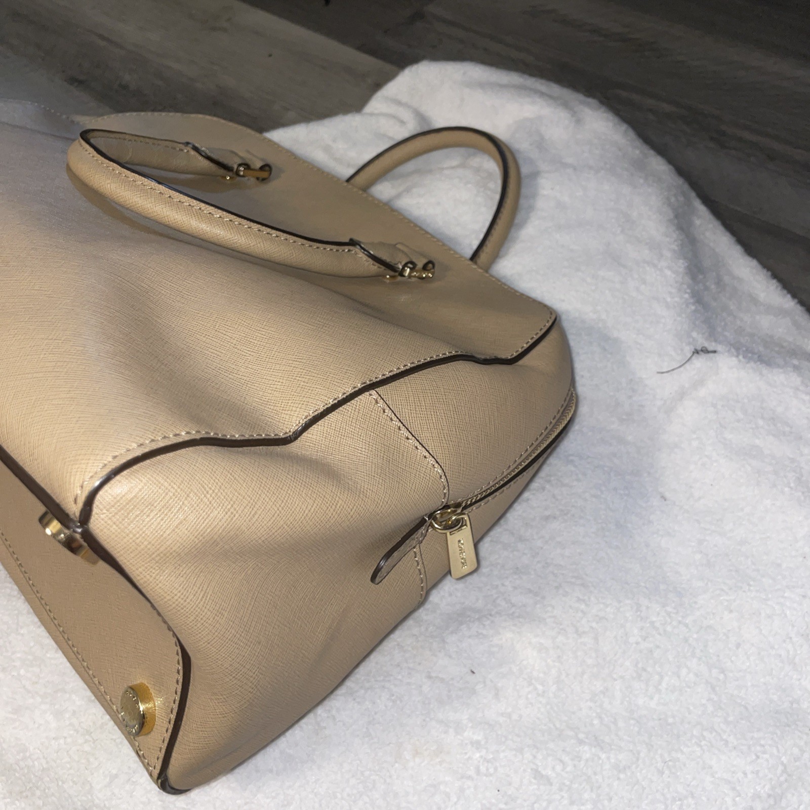 MICHAEL KORS SAVANNAH Tan LARGE SATCHEL LEATHER NWOT msrp: $398