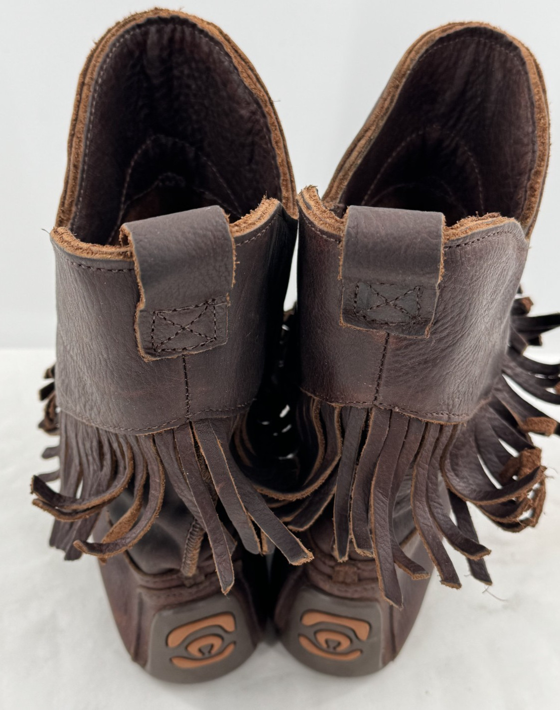 Manitobah Mukluks Indigenous Oiled Leather Dancer Boots Fringe Women’s Sz 8