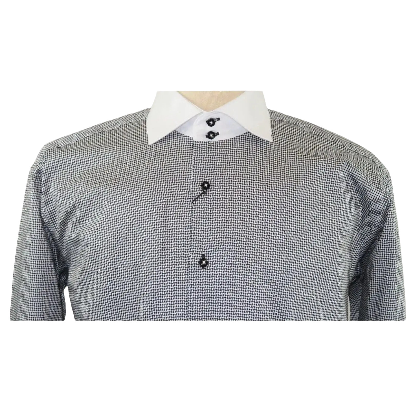 Men Shirt J.Valintin Turkey-Usa 100% Egyption Cotton High Neck 1R57-01 black