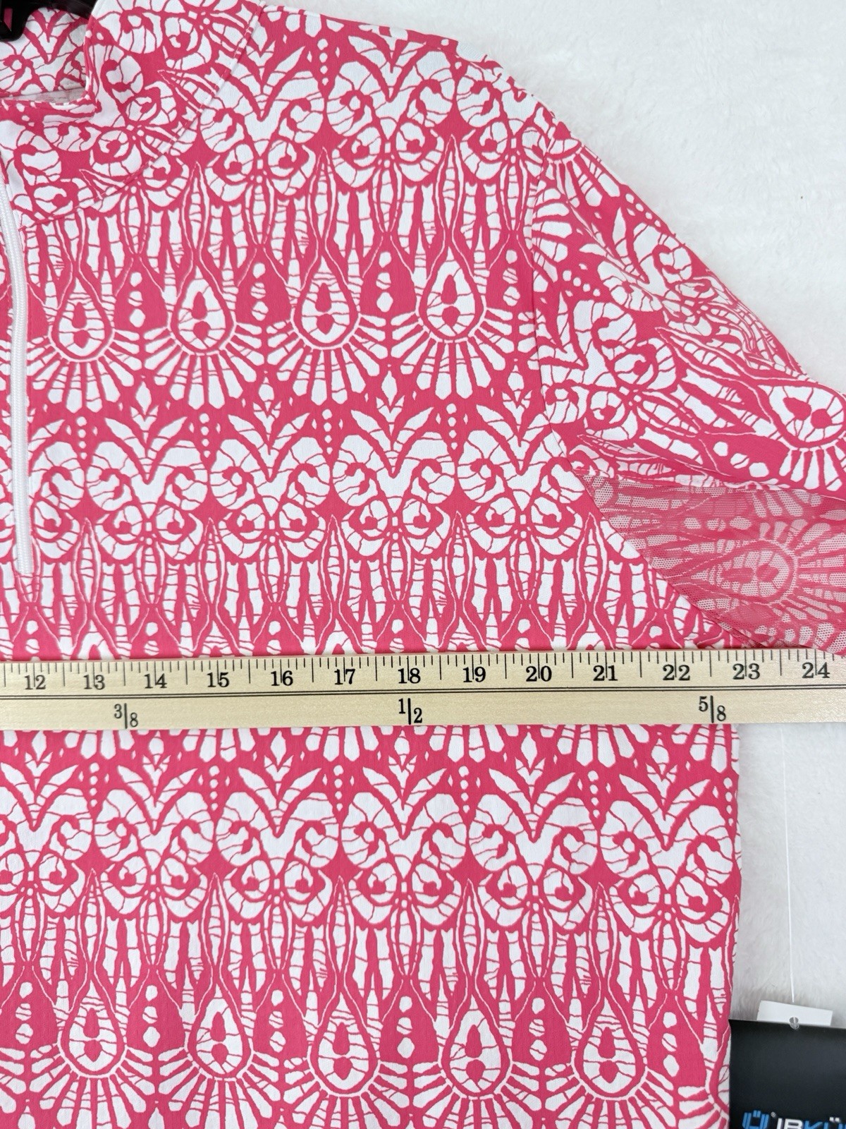 IBKUL Womens Long Sleeve Top XXL 1/4 Zip Mock Neck Pink Barbara 2X Golf