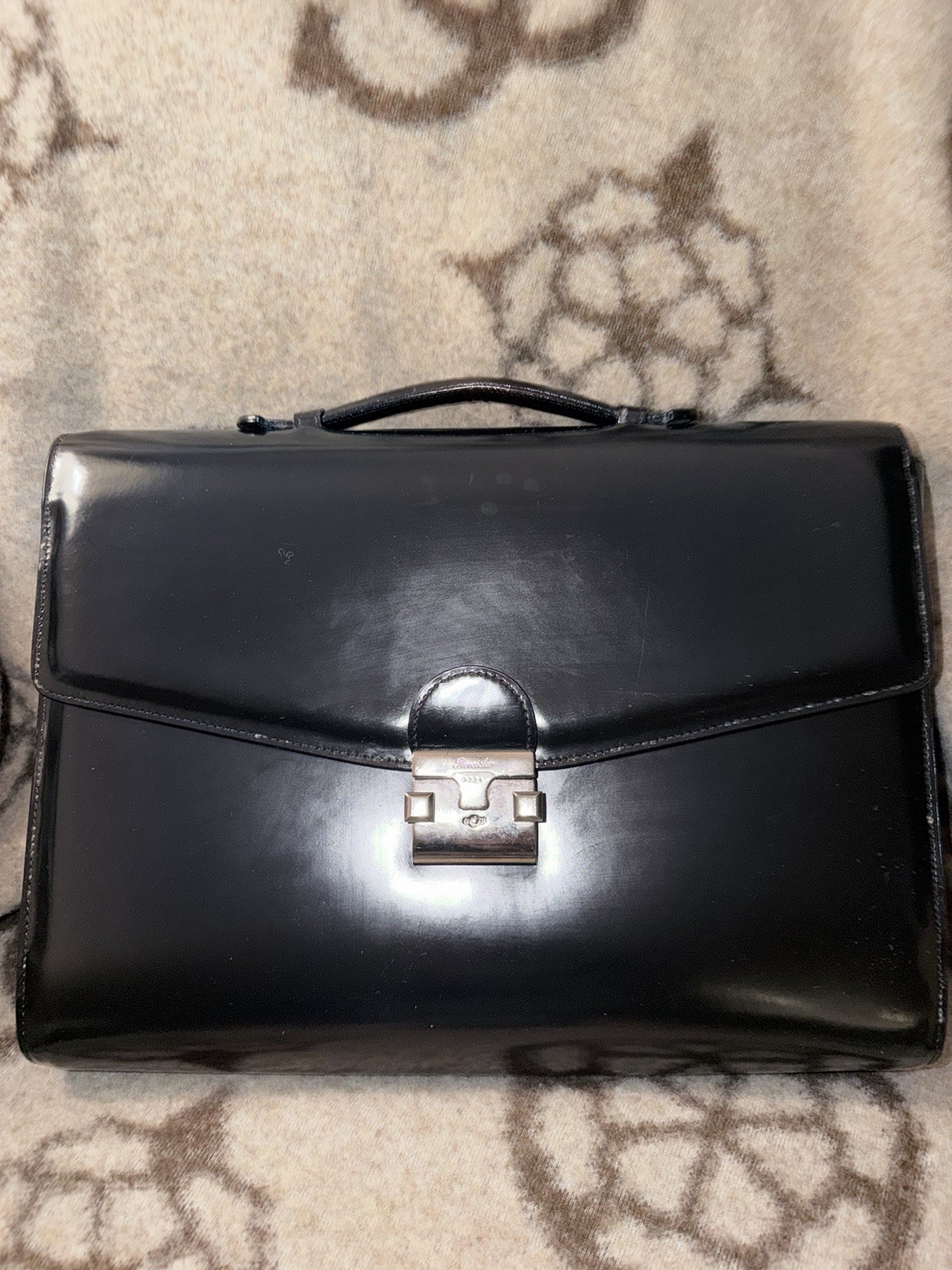 Sneider 1774 Black Push Lock Men’s Business Briefcase Solid Top Handle