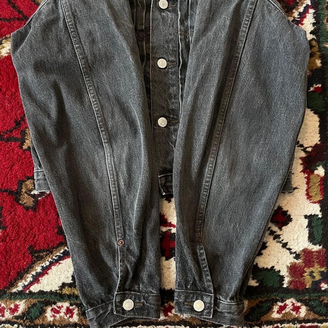 80s Euro Levi’s 70501 01 Black Denim Trucker Jacket 1st Type Sz S