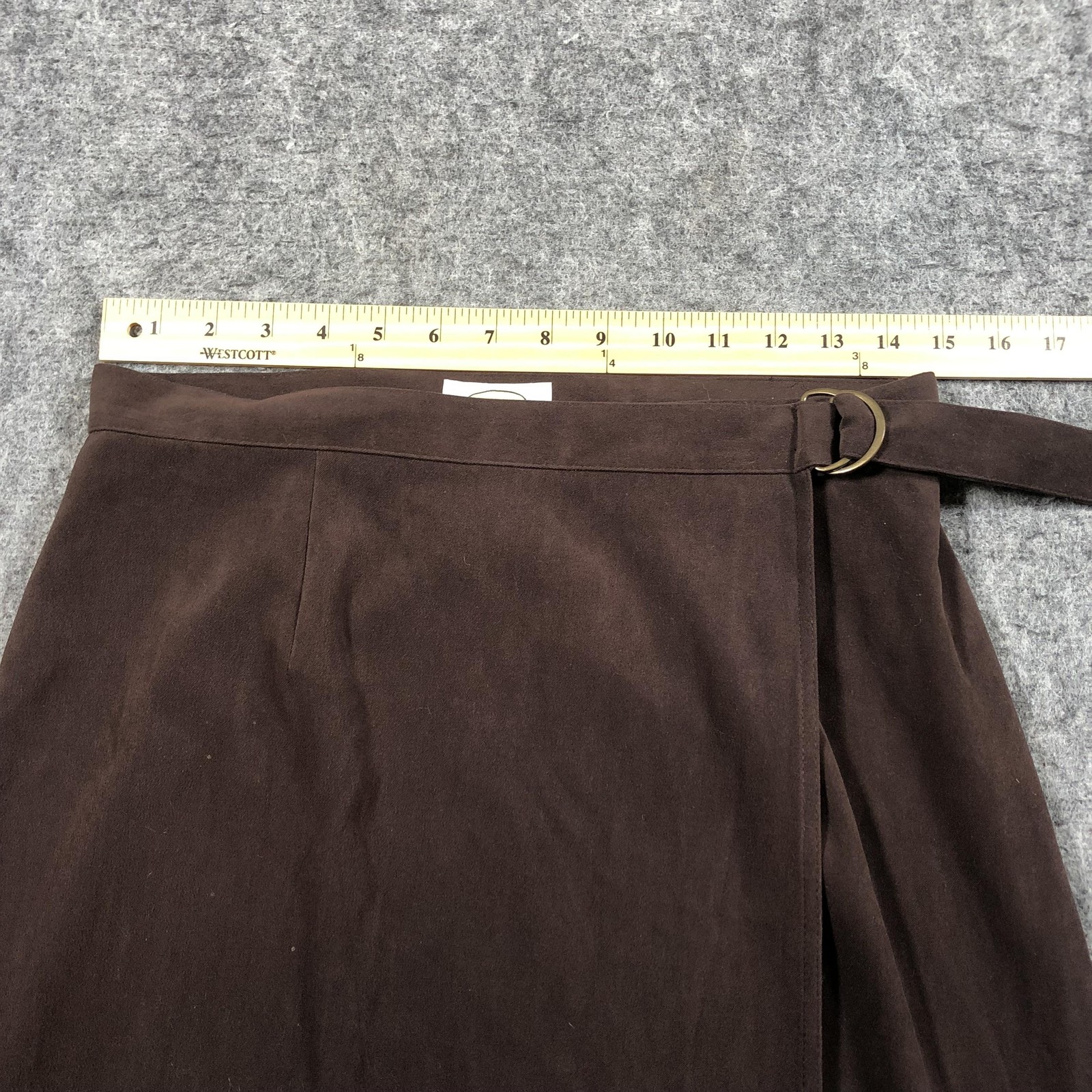 Talbots Skirt Womens 10 Brown Wrap Maxi Buckle Strap Stretch Workwear Career