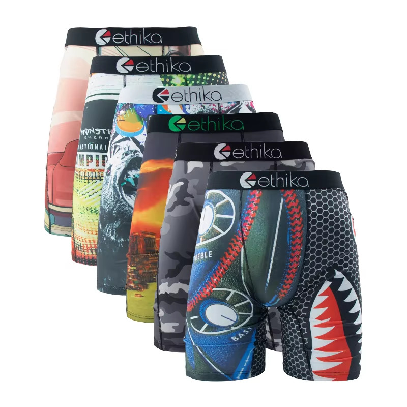 ETHIKA 6-Pack Men’s Breathable Boxer Shorts Swimming Underwear Plus Size