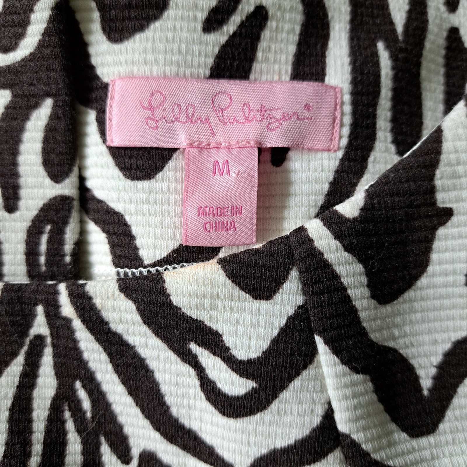 LILLY PULITZER Layton Zebra Shift Dress Medium Brown Zebra Full Entourage Pocket