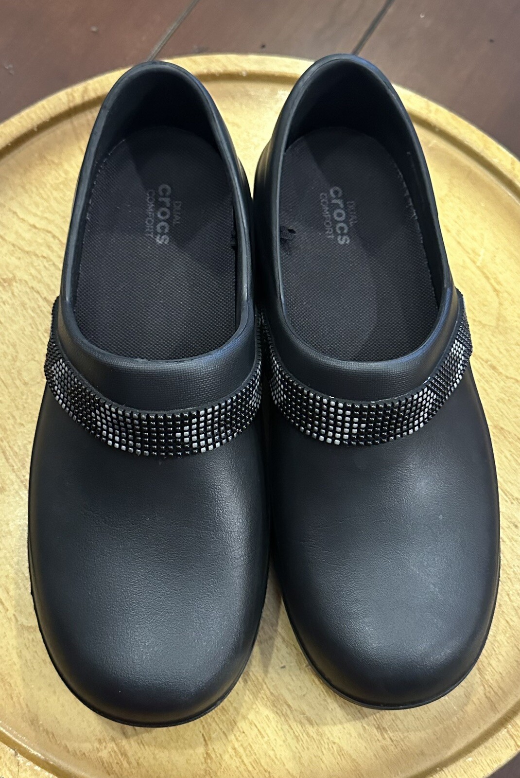 Crocs Neria Pro II Women Shoes Black 9 M Slip On Comfort Casual Beaded Clogs
