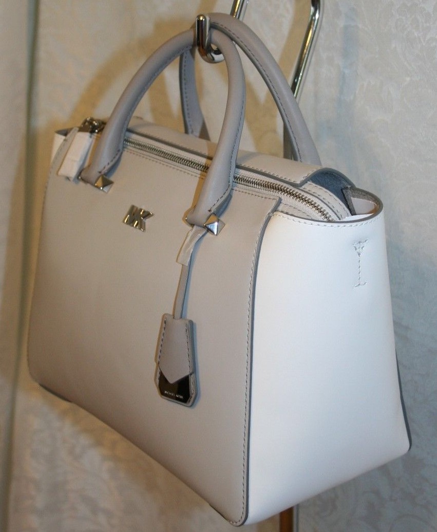 MICHAEL KORS NOLITA MEDIUM SATCHEL ALU/OPT/PGRY LEATHER 30S8SY5S6T
