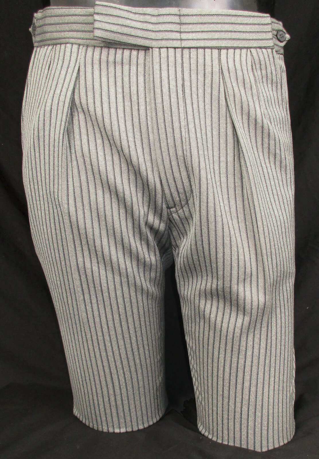 Mens Grey Hickory Striped Pants Trousers Morning Dress 27-29″ Waist Regular Rise