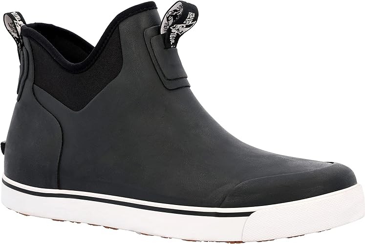 ROCKY BOOTS MEN’S DRY STRIKE ANKLE DECK WATERPROOF BOOTS MATTE BLACK RKK445FC