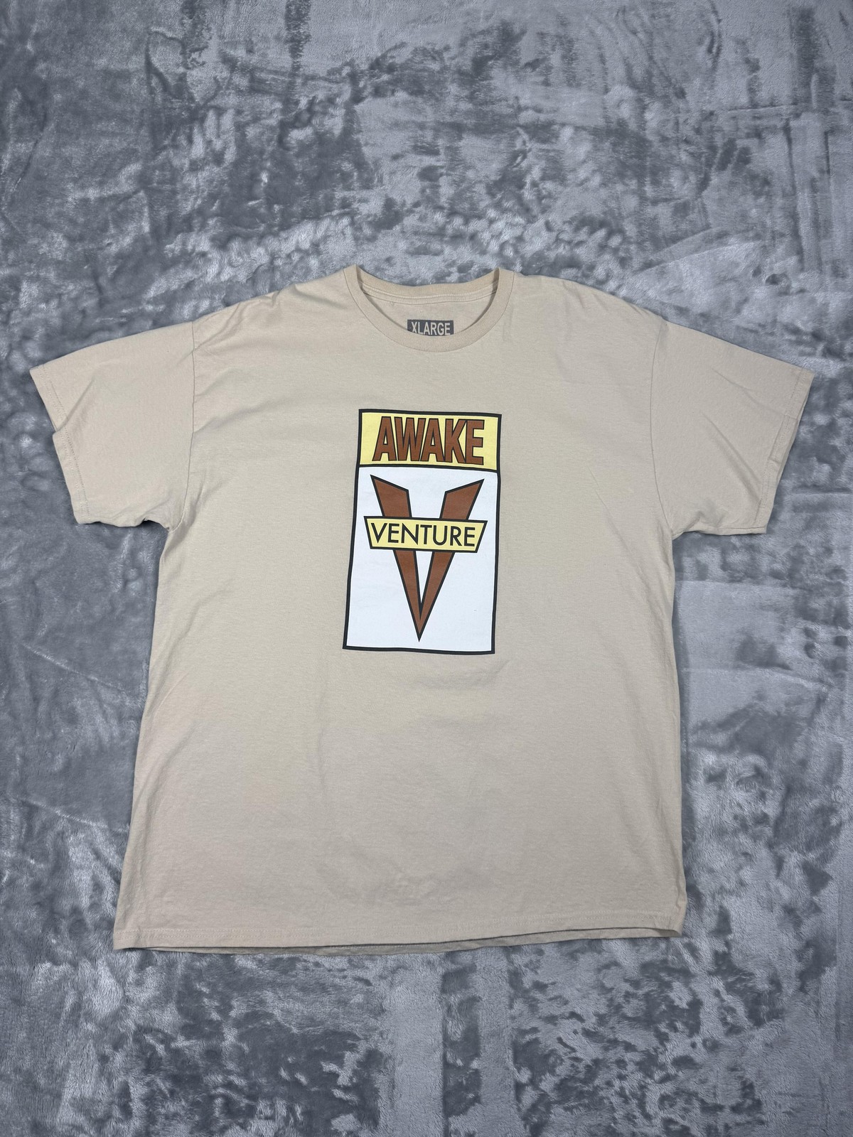 Venture Awake T Shirt Men’s XL Beige Logo Graphic Tee Skateboarding Streetwear