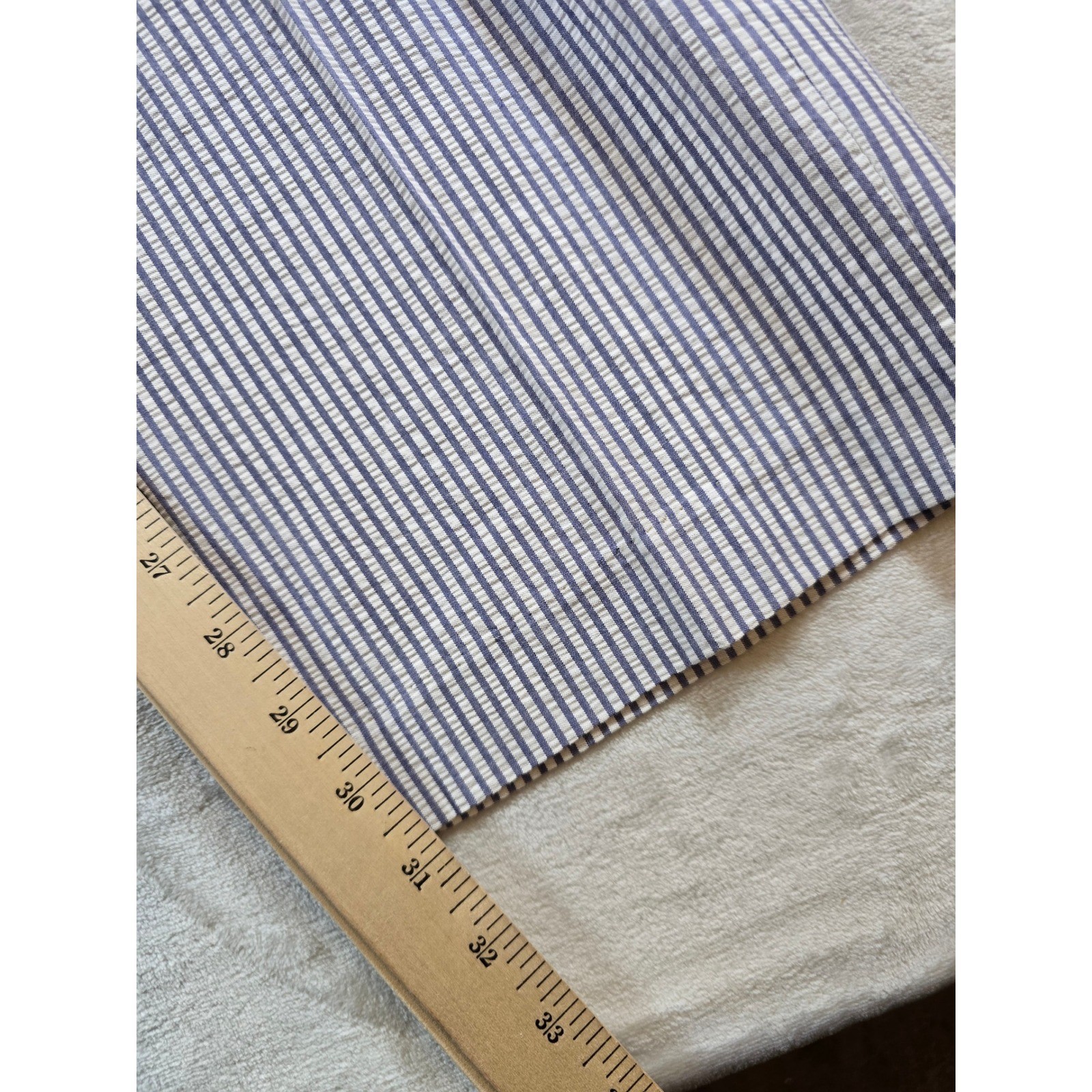 Haspel Seersucker Pants Mens 40×31 Blue White Striped Cotton Atom Trouser