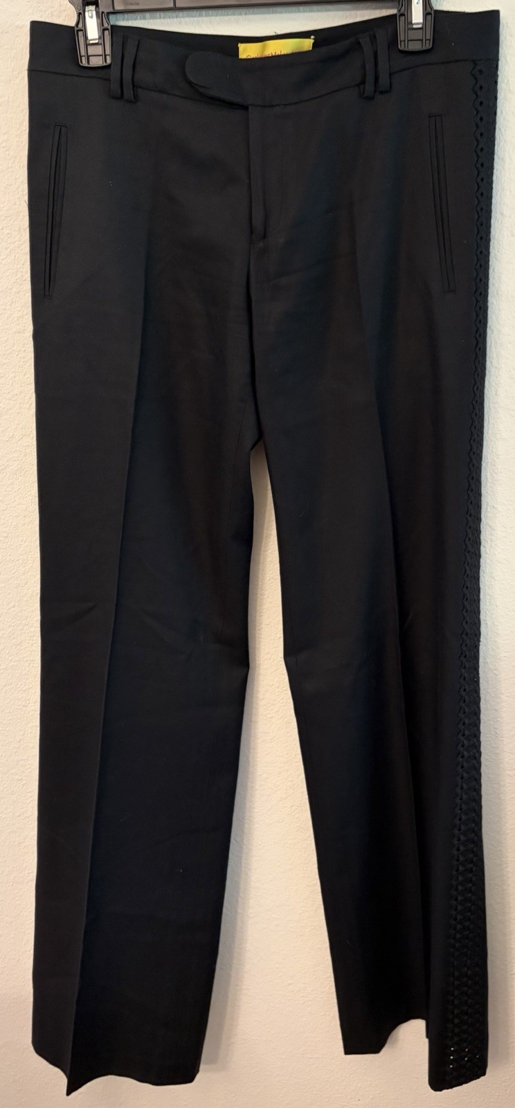 Catherine Malandrino Trouser In Silk Cotton W/Crochet Side Design Size 6
