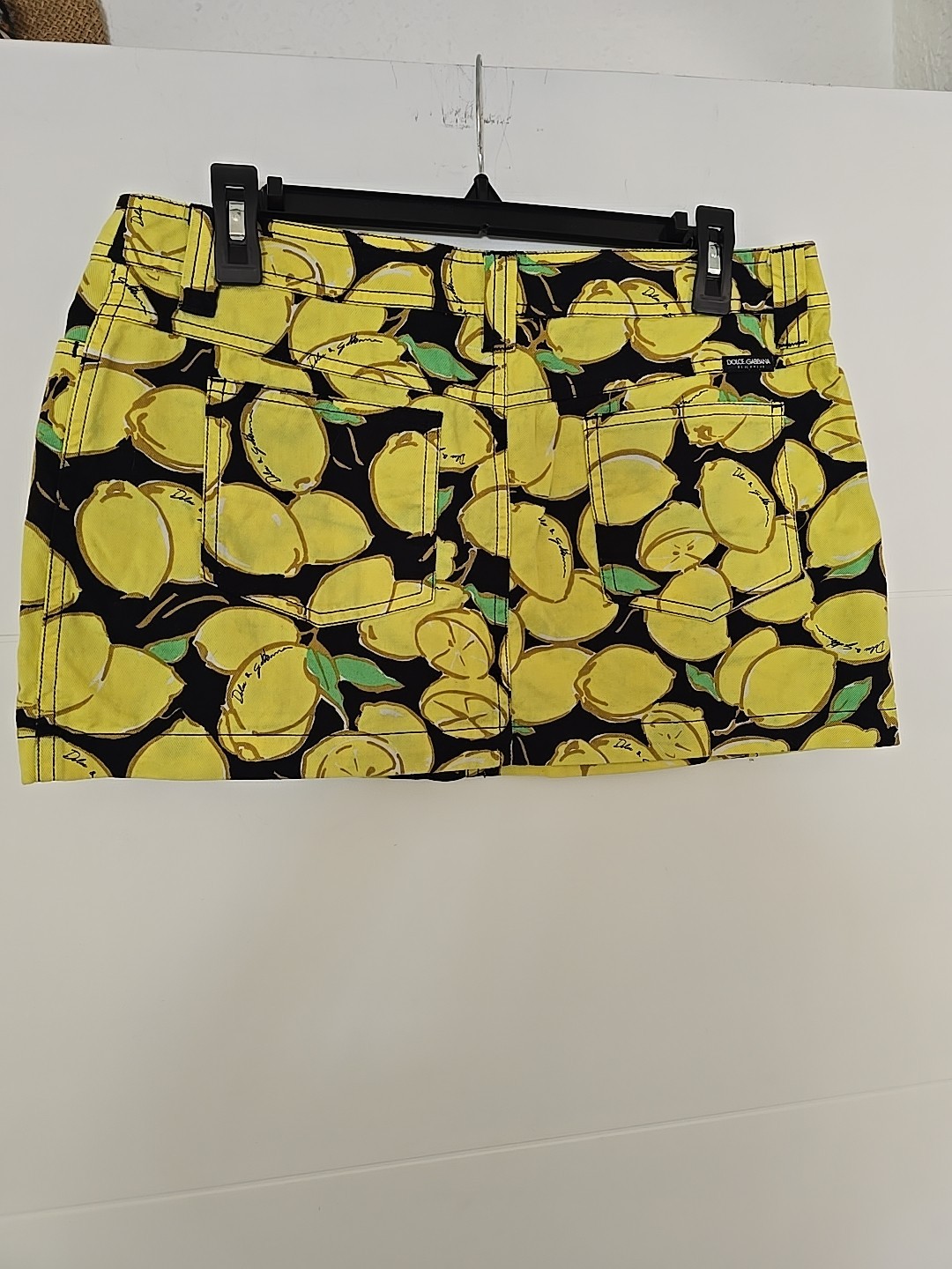 Dolce & Gabbana Beachwear Lemon Print Mini Skirt Size M Made In Italy Authentic