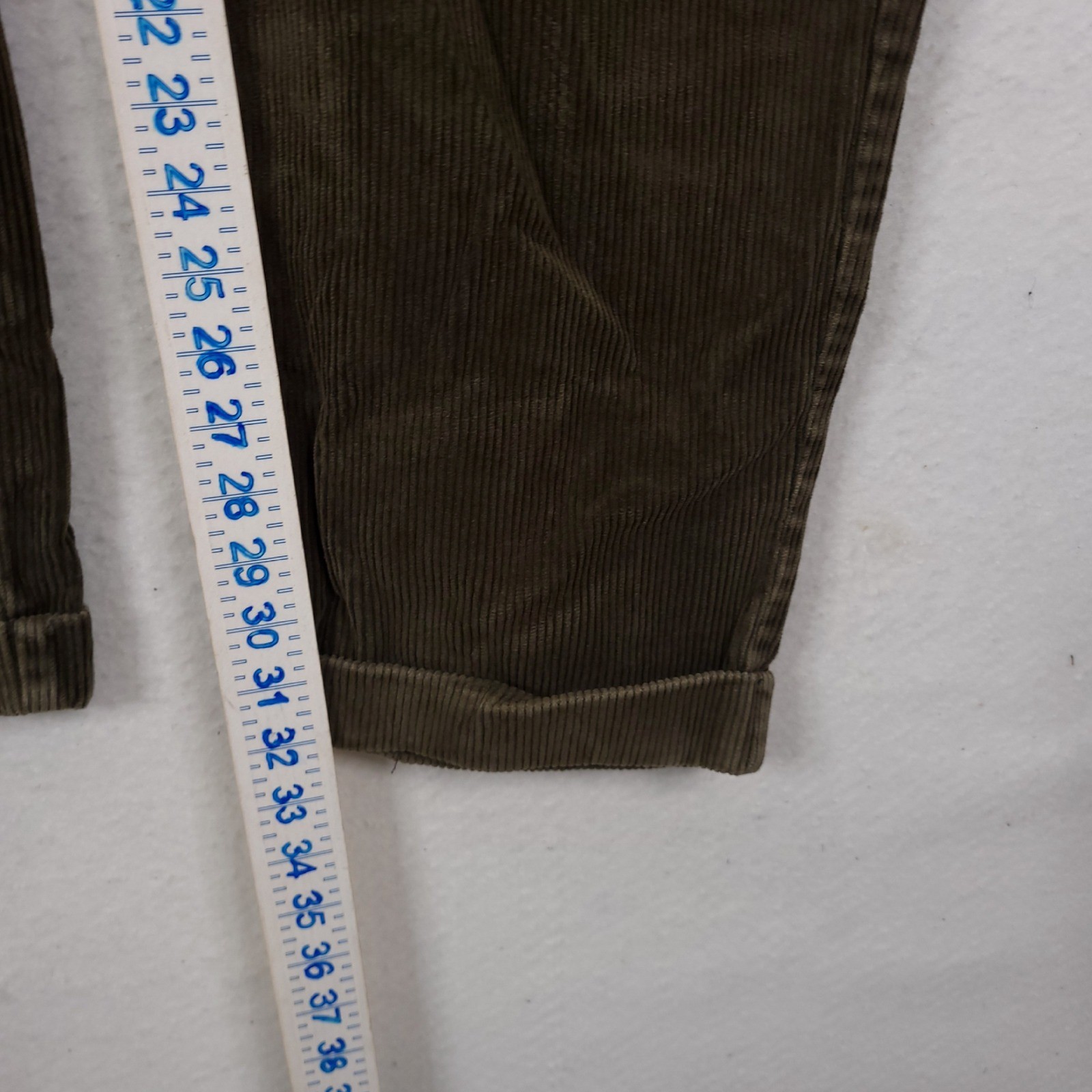 Gap Corduroy Pants Mens Relaxed Fit Pleated Olive 36×34 Fit 34×32 cuffed