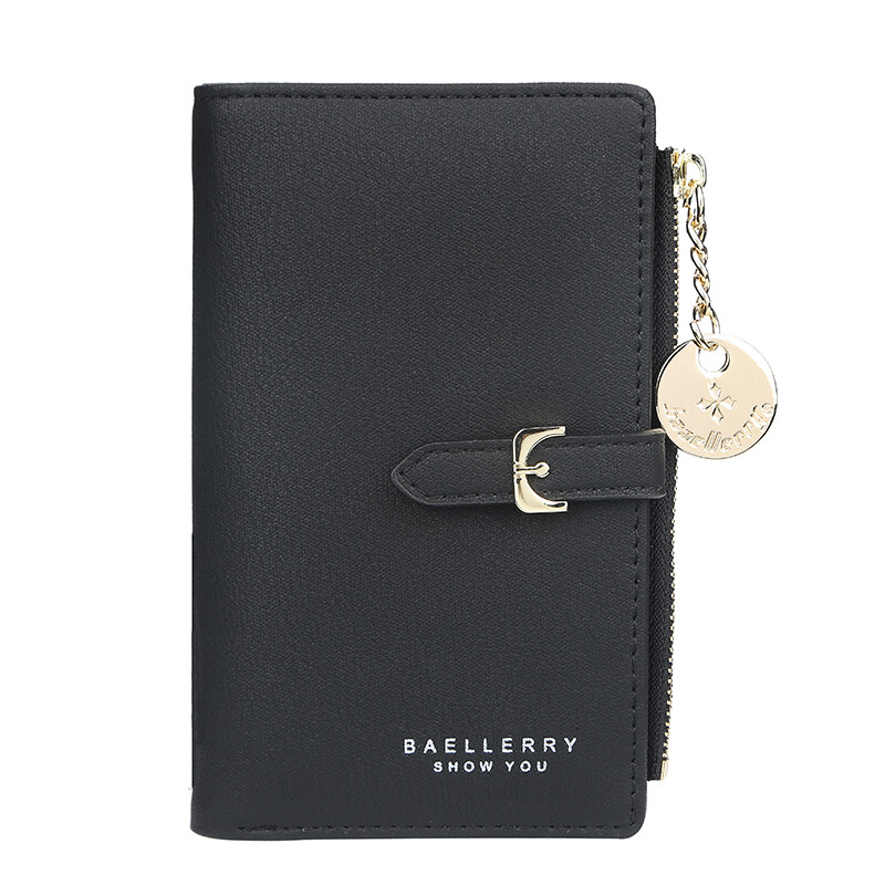 Womens Slim Bifold Wallet with Hasp Safe Card Holder Bag Zipper Coin Pocket Gift