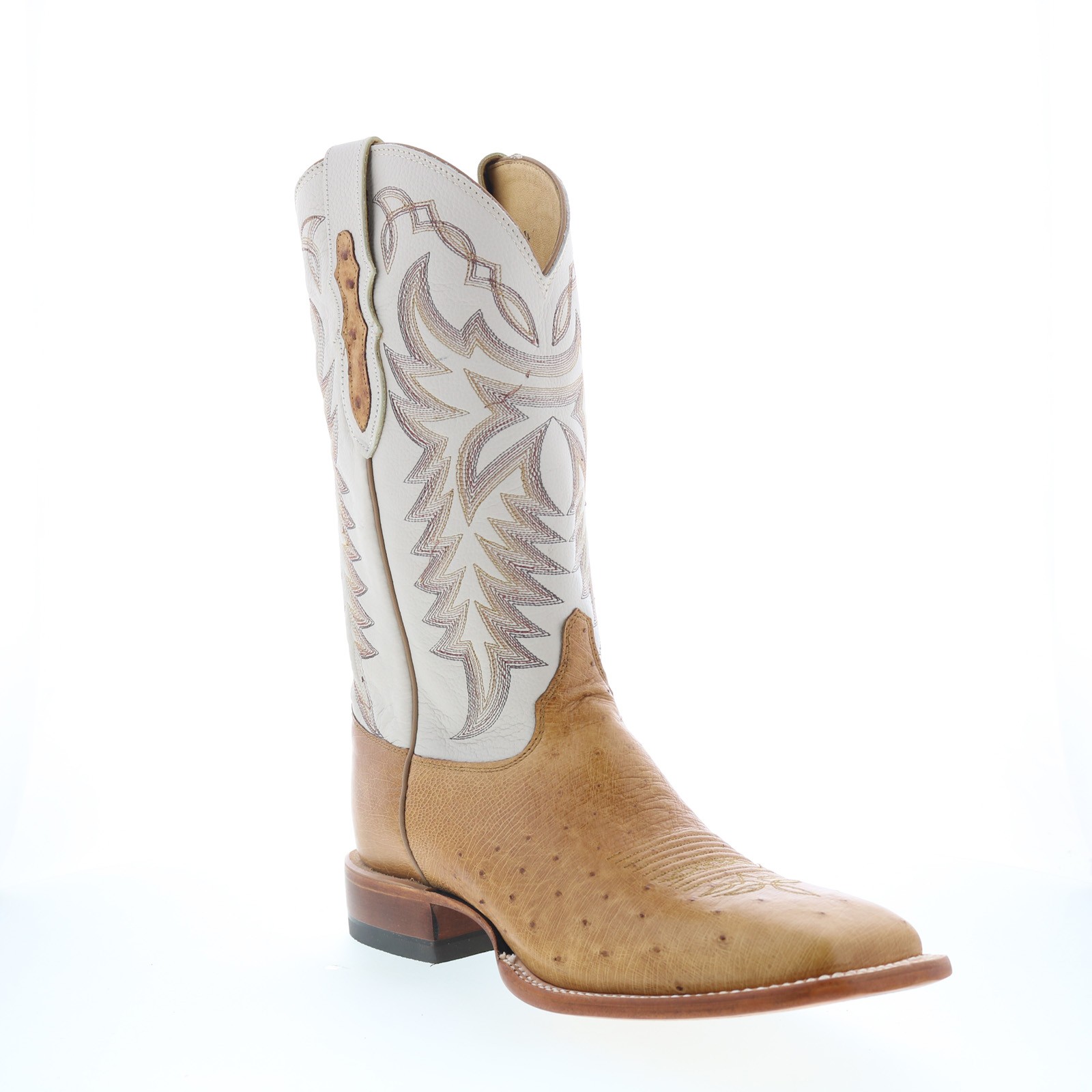 Justin Boots Pascoe Smooth Ostrich Made In USA Mens Brown Western Boots