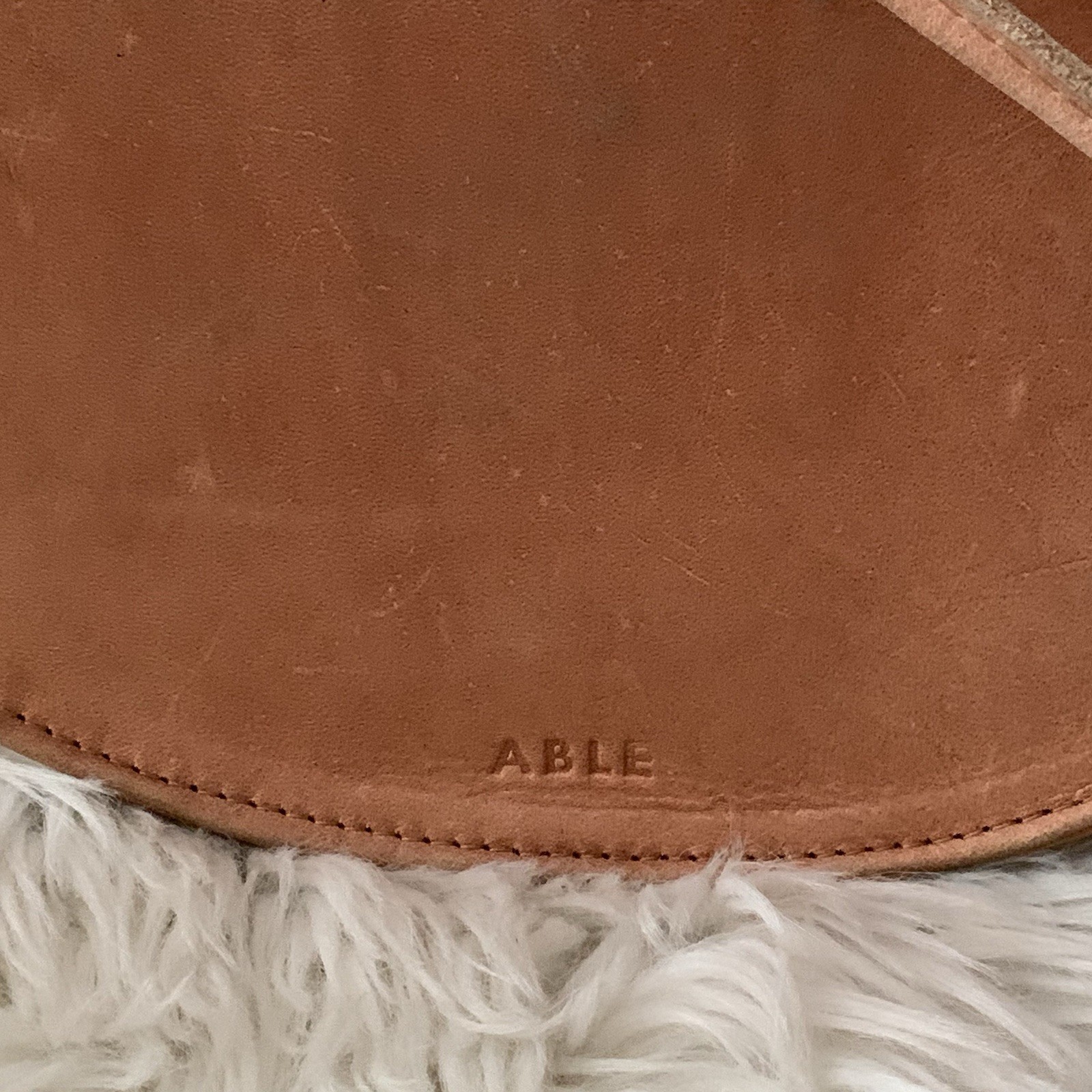 Able Leather Crossbody Brown Leather Purse Half Moon