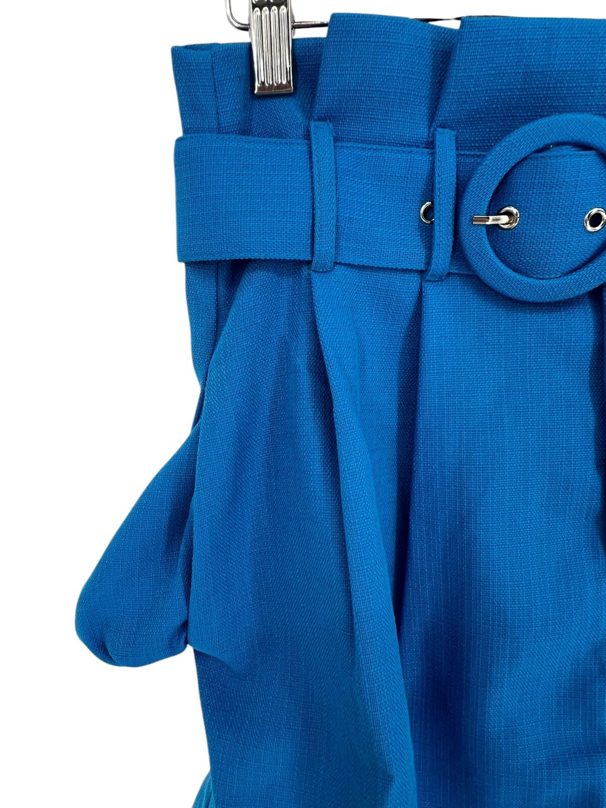 Flying Tomato Shorts High Rise Paper Bag Woven Blue Belted Pockets Varies Sizes