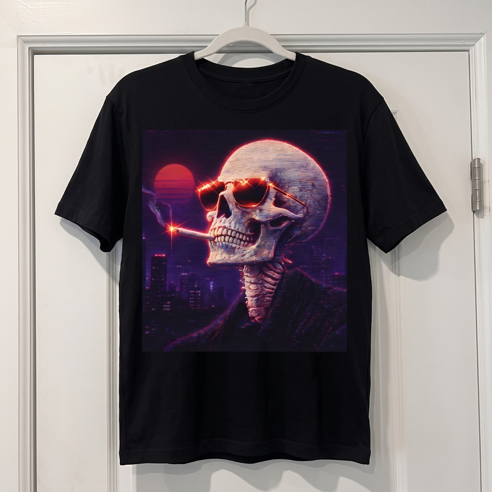 Petal Riot Skull Sunglasses Retrowave Graphic T-Shirt Synthwave Unisex M-XL
