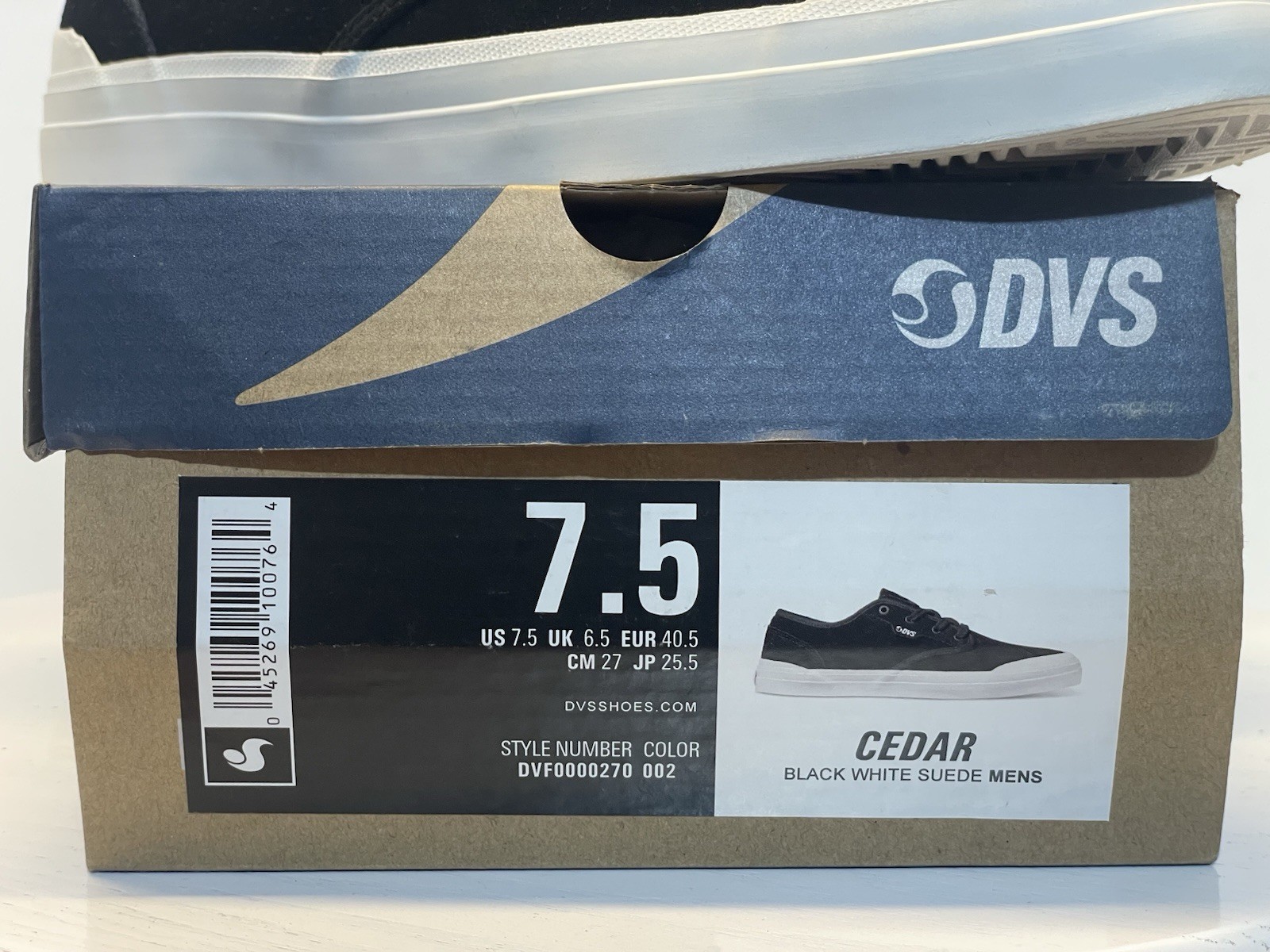 New! DVS CEDAR Skate Shoes Black White Suede Woman’s Sz US 9.5 Or Men’s 7.5! Rad