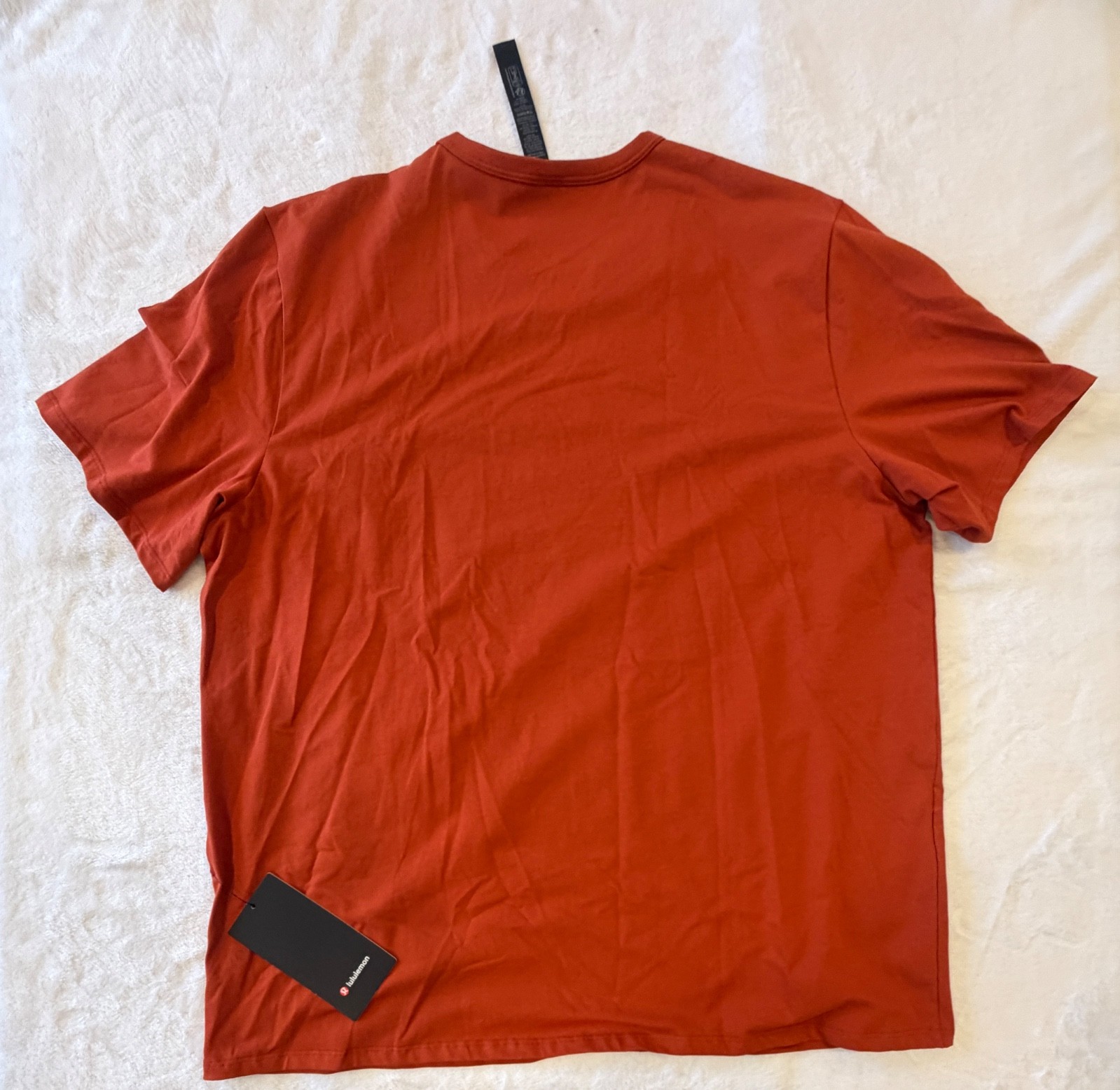 NWT Lululemon Mens Organic Cotton Classic Fit T Shirt Large Autumn Rust Orange