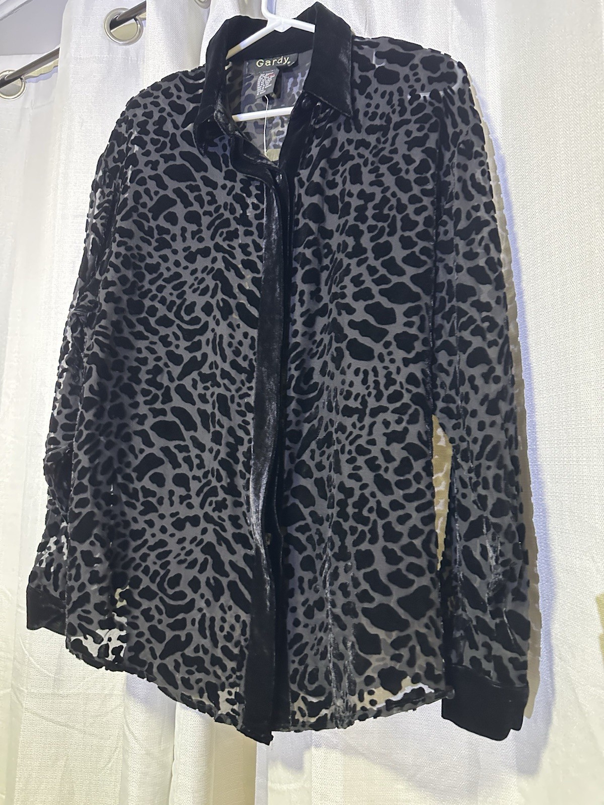 Gardy Brand Zebra Print Button-Down Blouse with Undershirt Size Medium