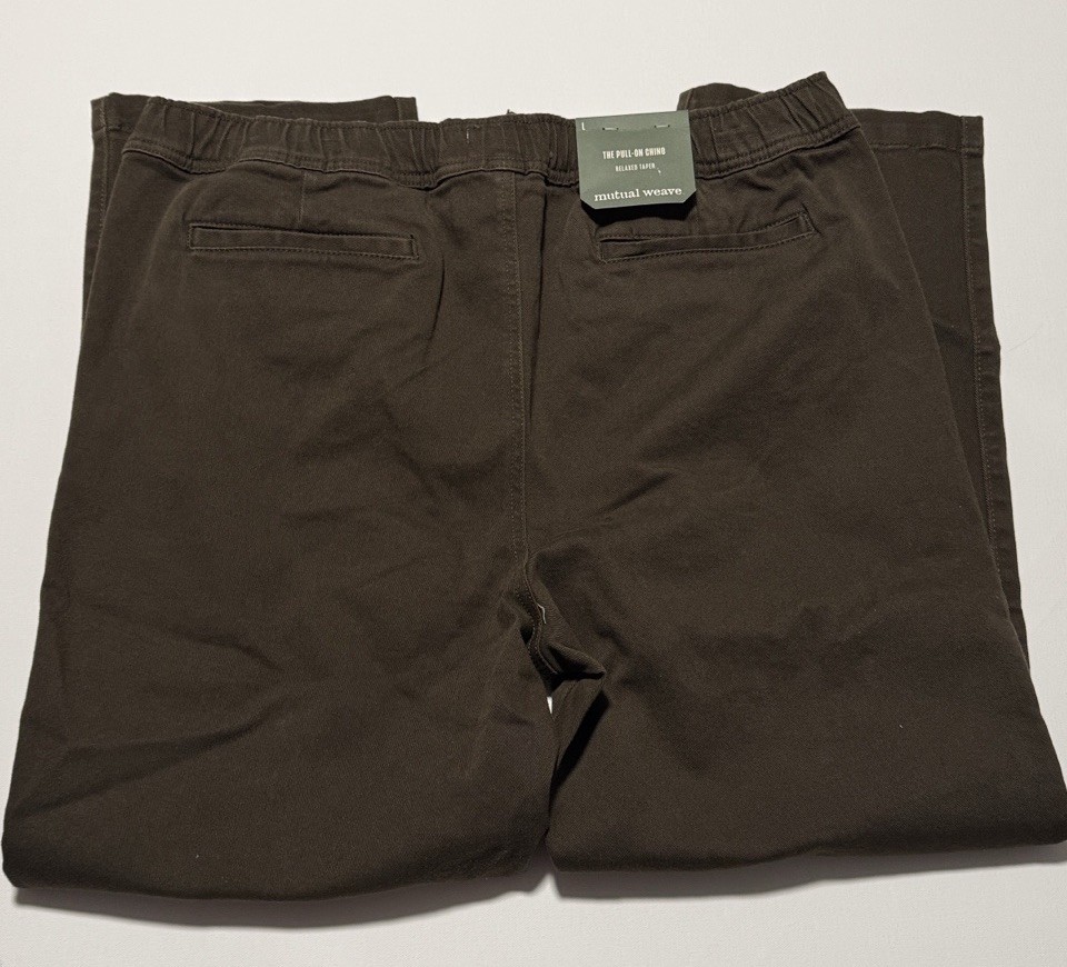 Chino Joggers Mens Large Green Straight Leg