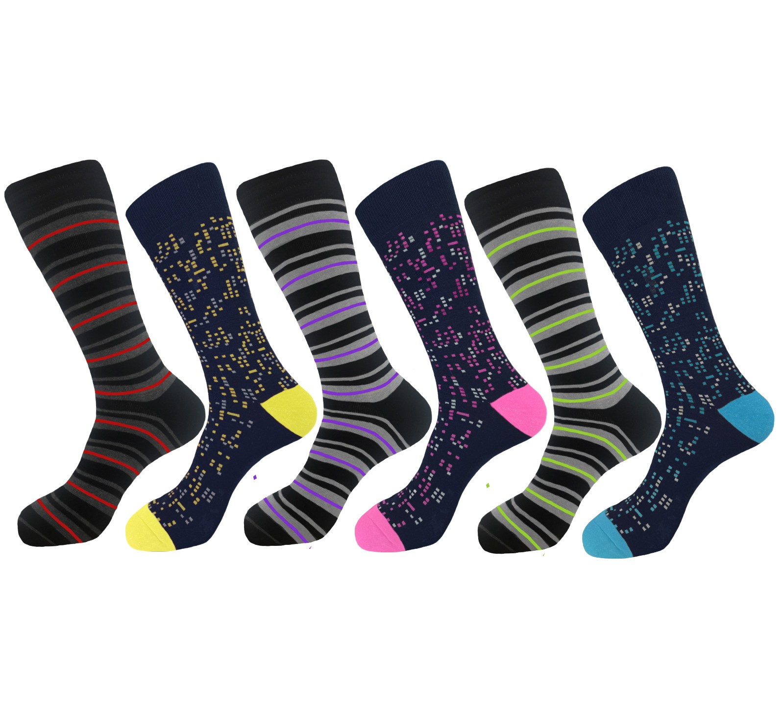 12-6 First quality Multicolor Polka Dots COTTON Dress Socks 10-13 TRUE TO SIZE