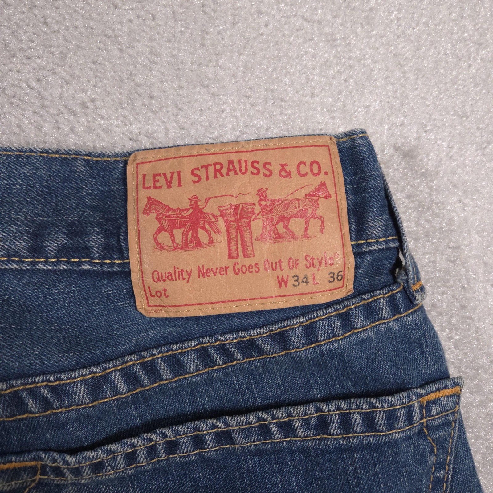 Levis Type 1 REAL LOOSE Shorts Mens 34 Blue Denim Cutoff Frayed Distressed Raw