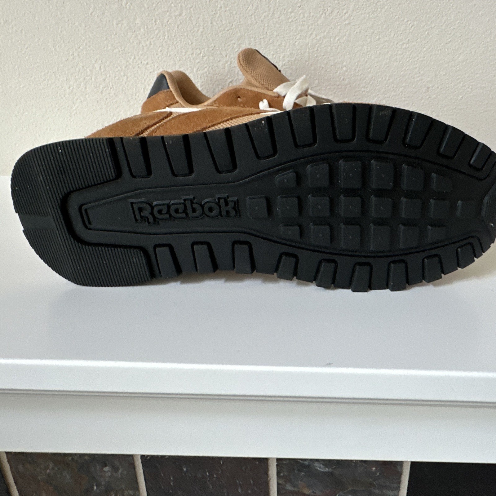 Reebok Glide Low Top Lace-Up Athletic Sneaker Brown/White/Black Rubber Sole